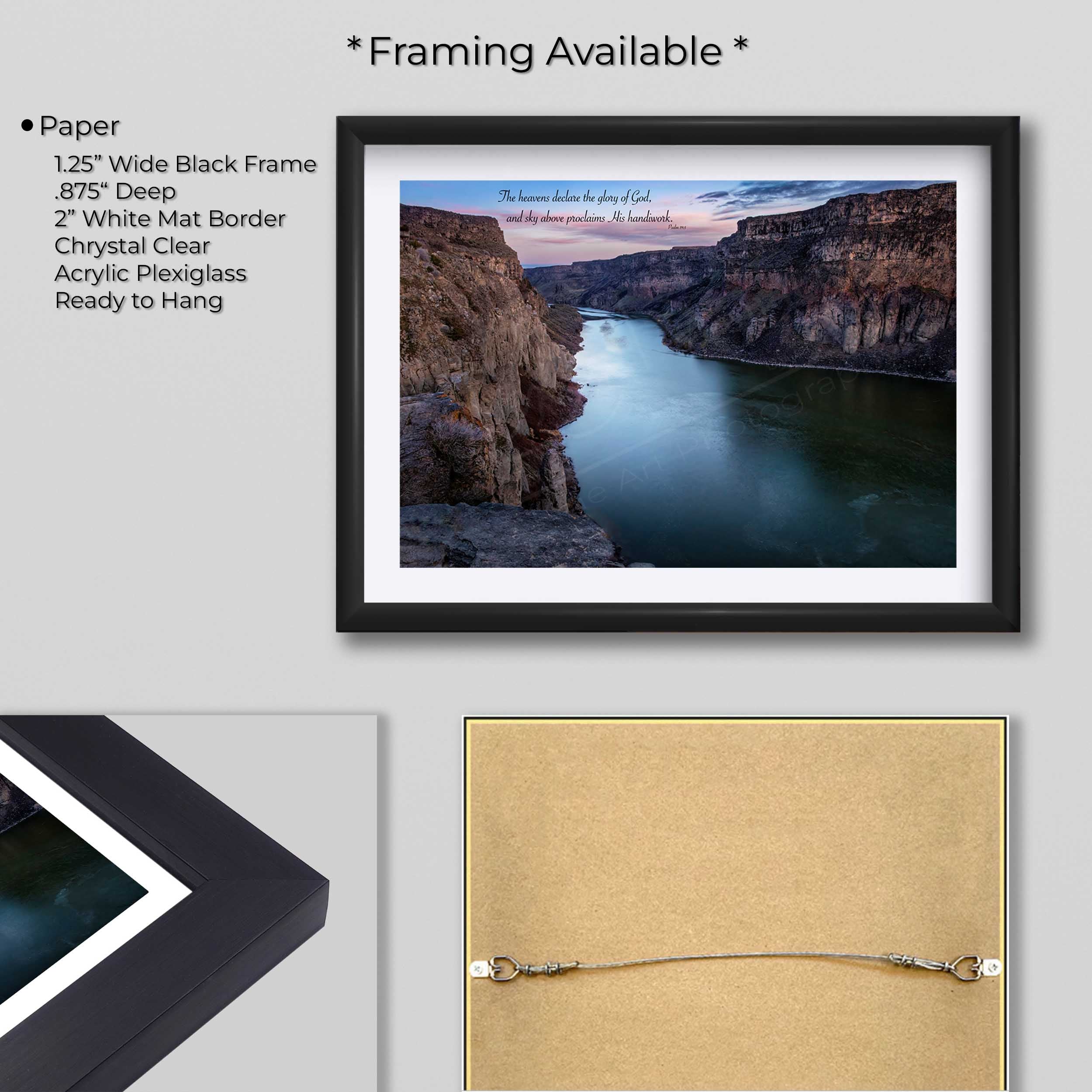 Snake River Canyon Print Featuring Psalm 19:1 Scripture