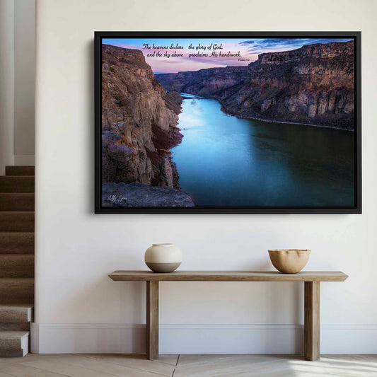 Snake River Canyon Art – Serene Landscape Fine Art Print Inspired by Psalm 19