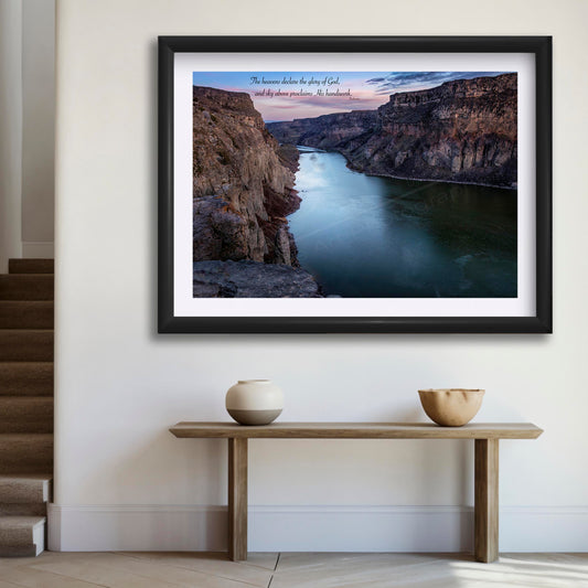 Snake River Canyon Print Featuring Psalm 19:1 Scripture