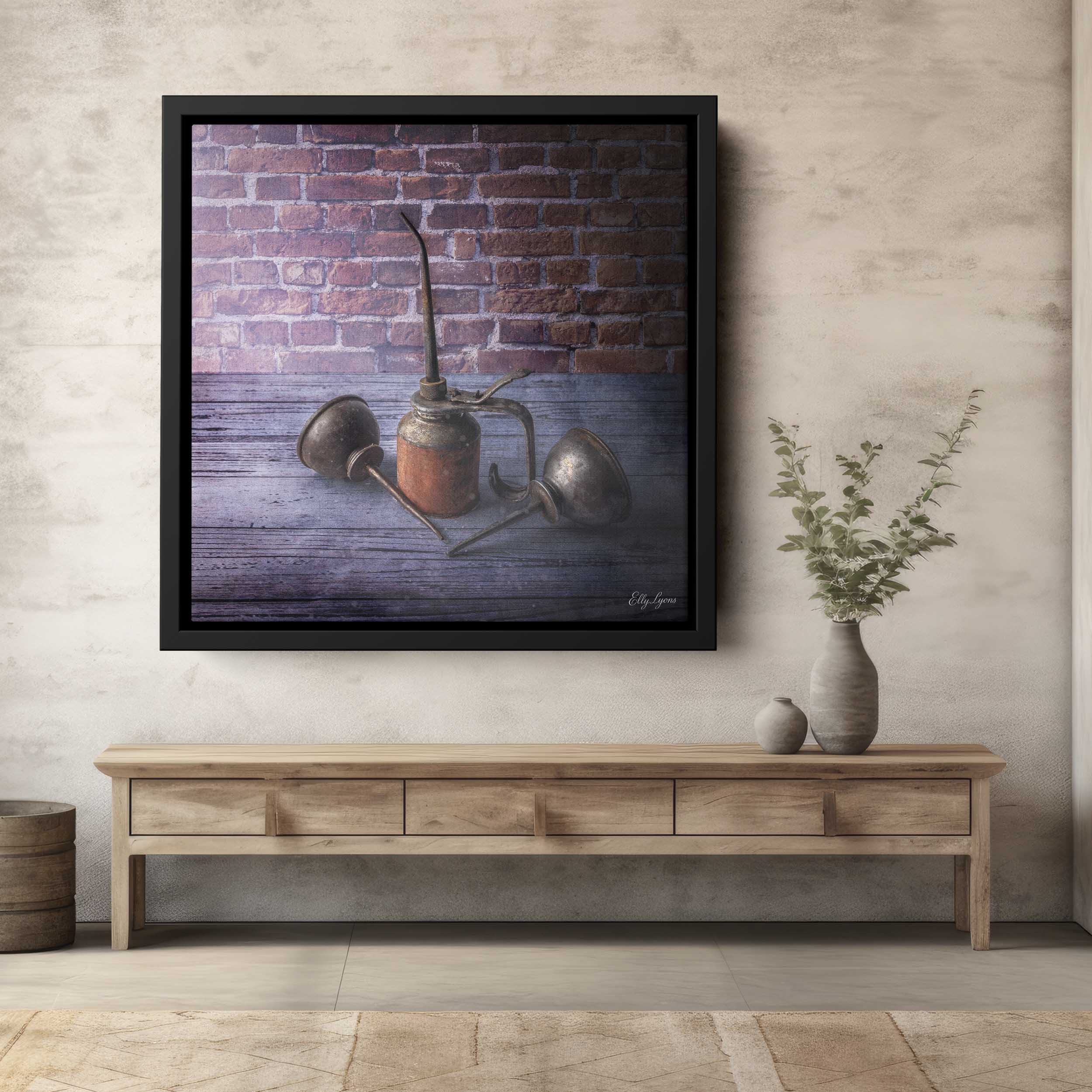 Vintage Industrial Oil Can Still Life Art Print