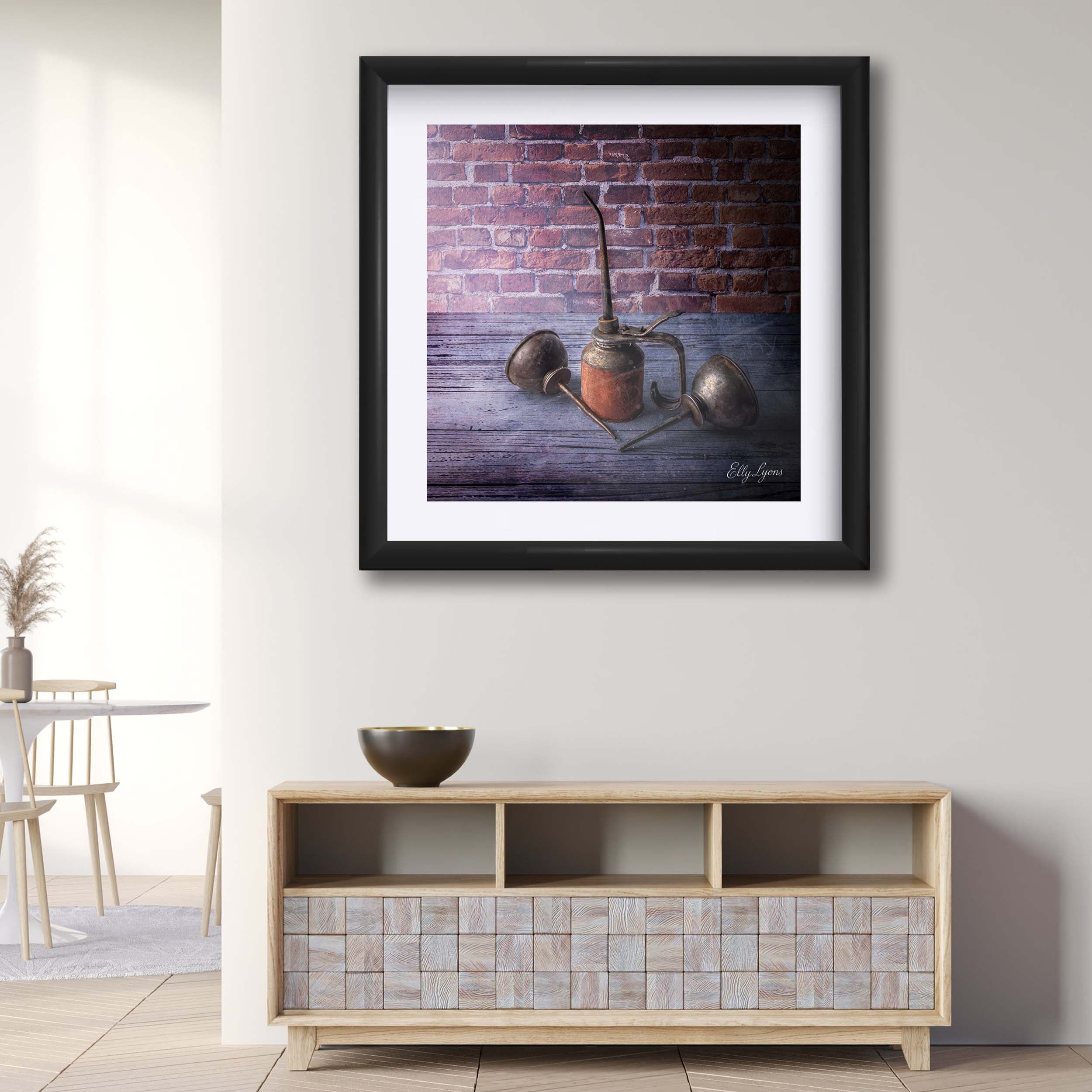 Vintage Industrial Oil Can Still Life Print