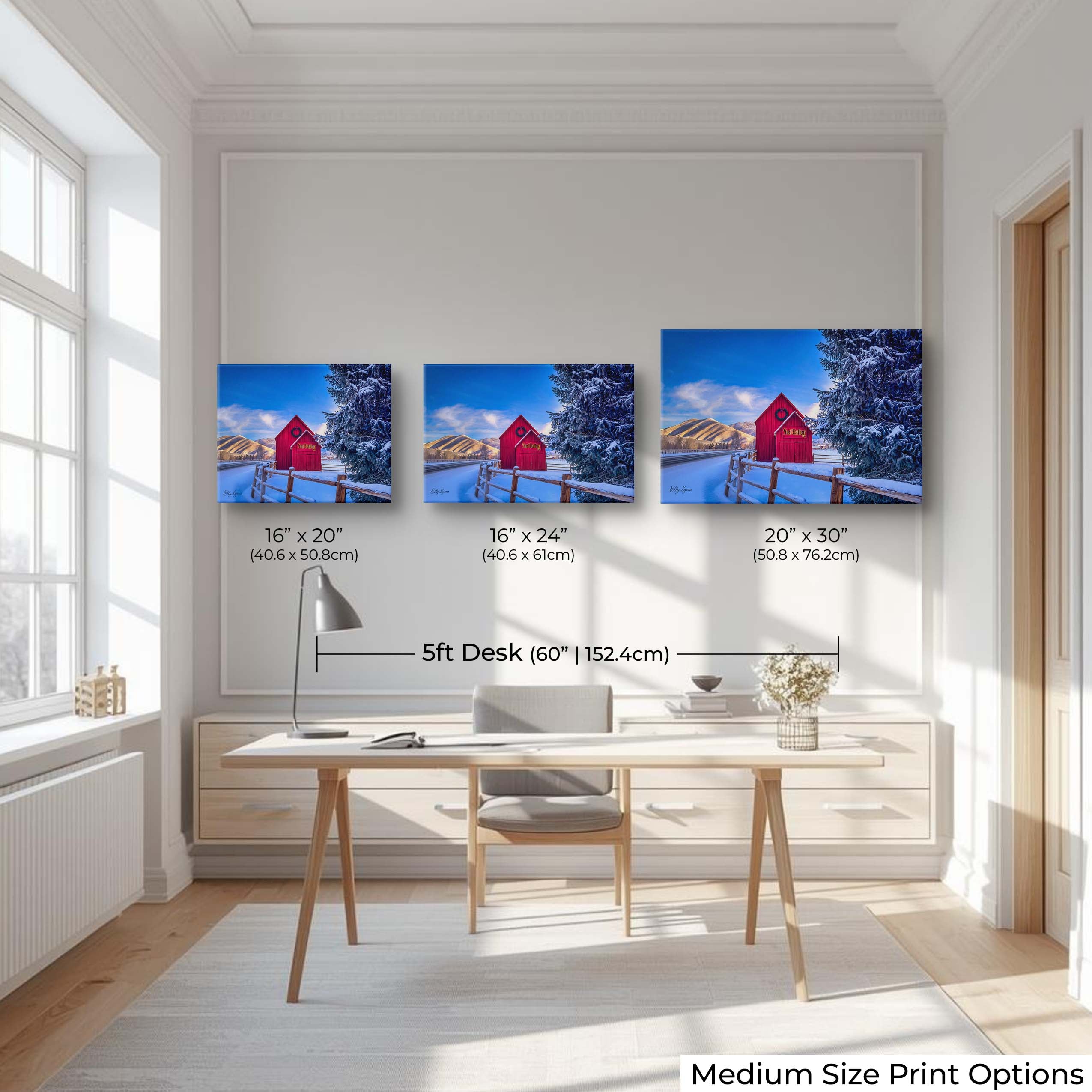 Sun Valley's Iconic Red Barn Print - "Where Peace Dwells"