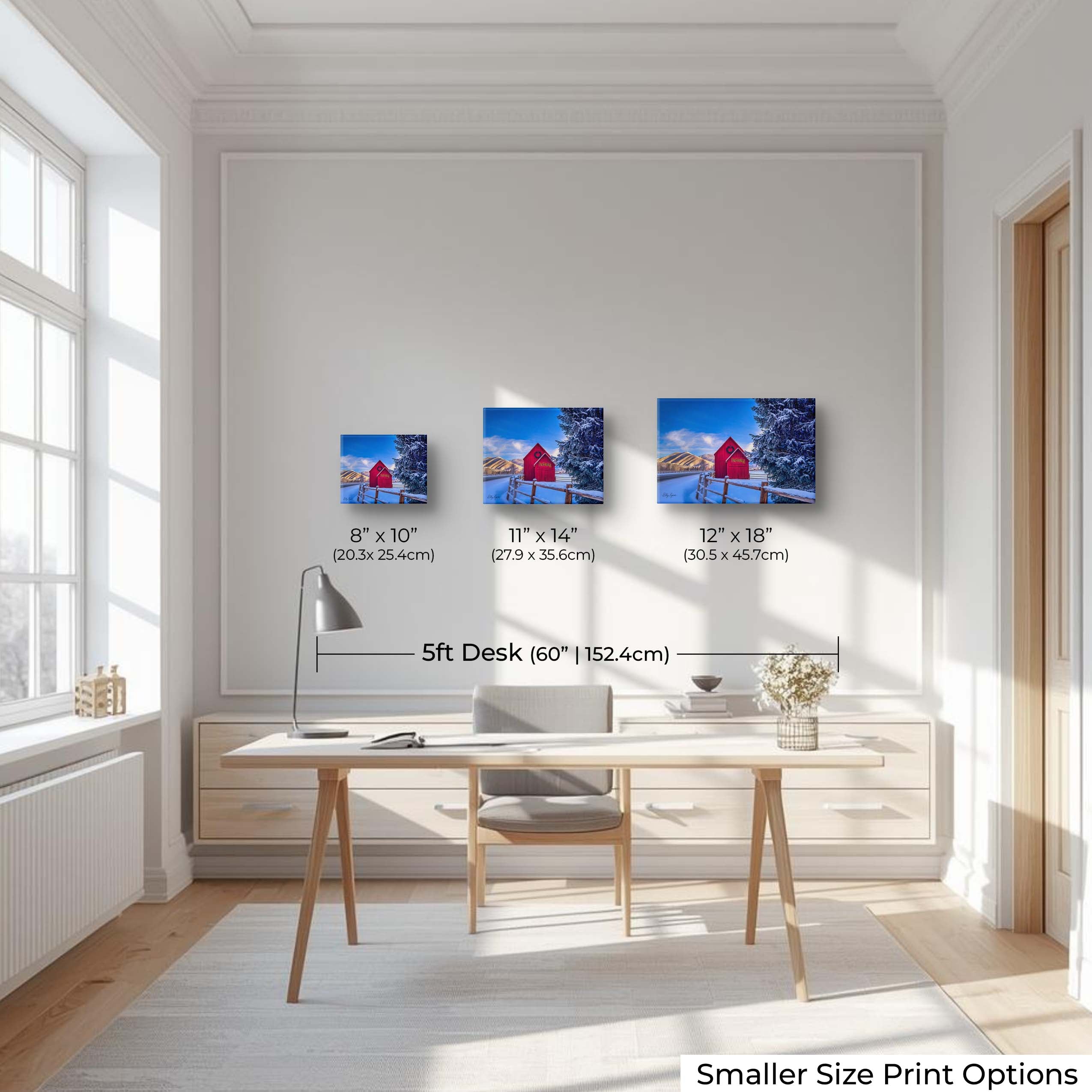 Sun Valley's Iconic Red Barn Print - "Where Peace Dwells"