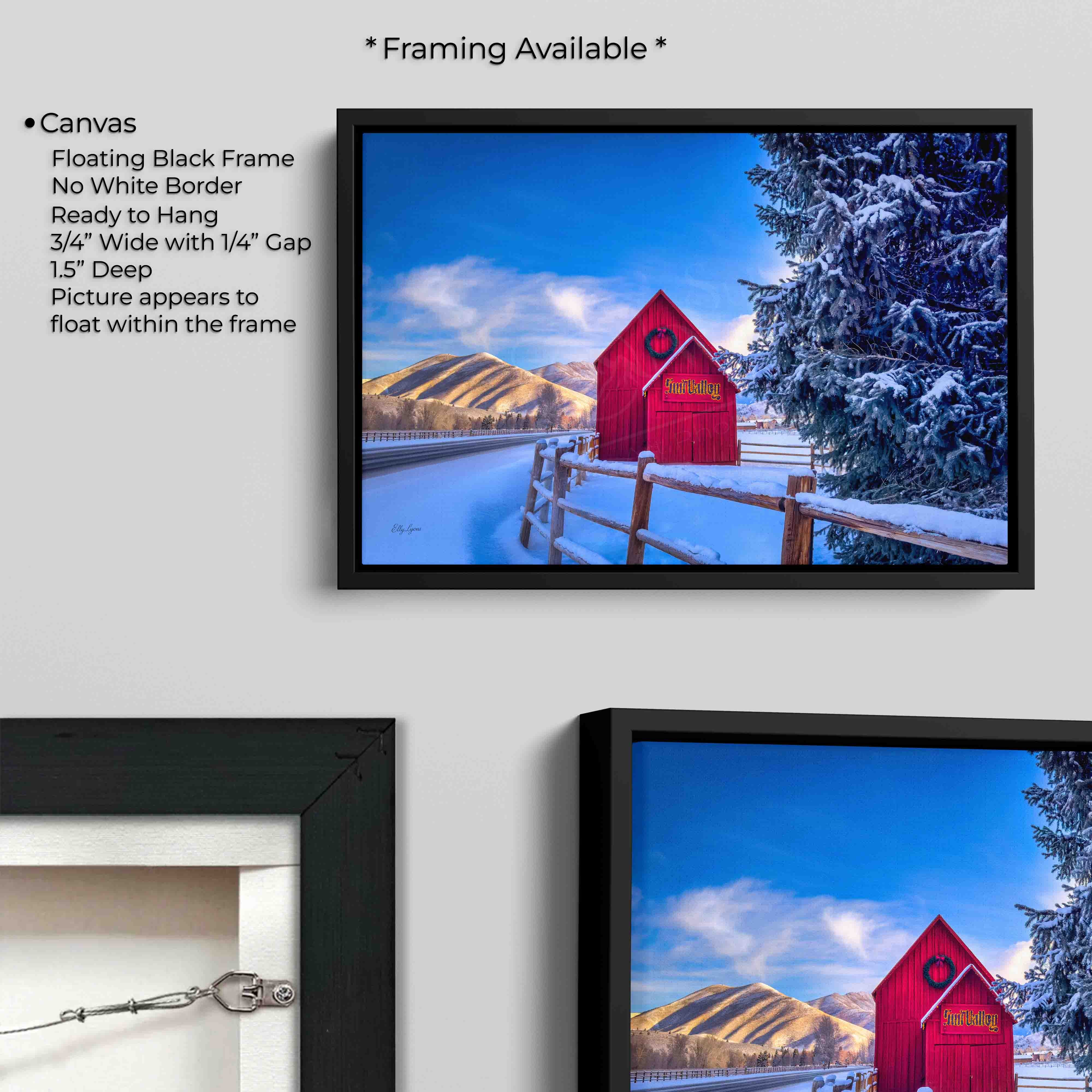 Sun Valley's Iconic Red Barn Print - "Where Peace Dwells"