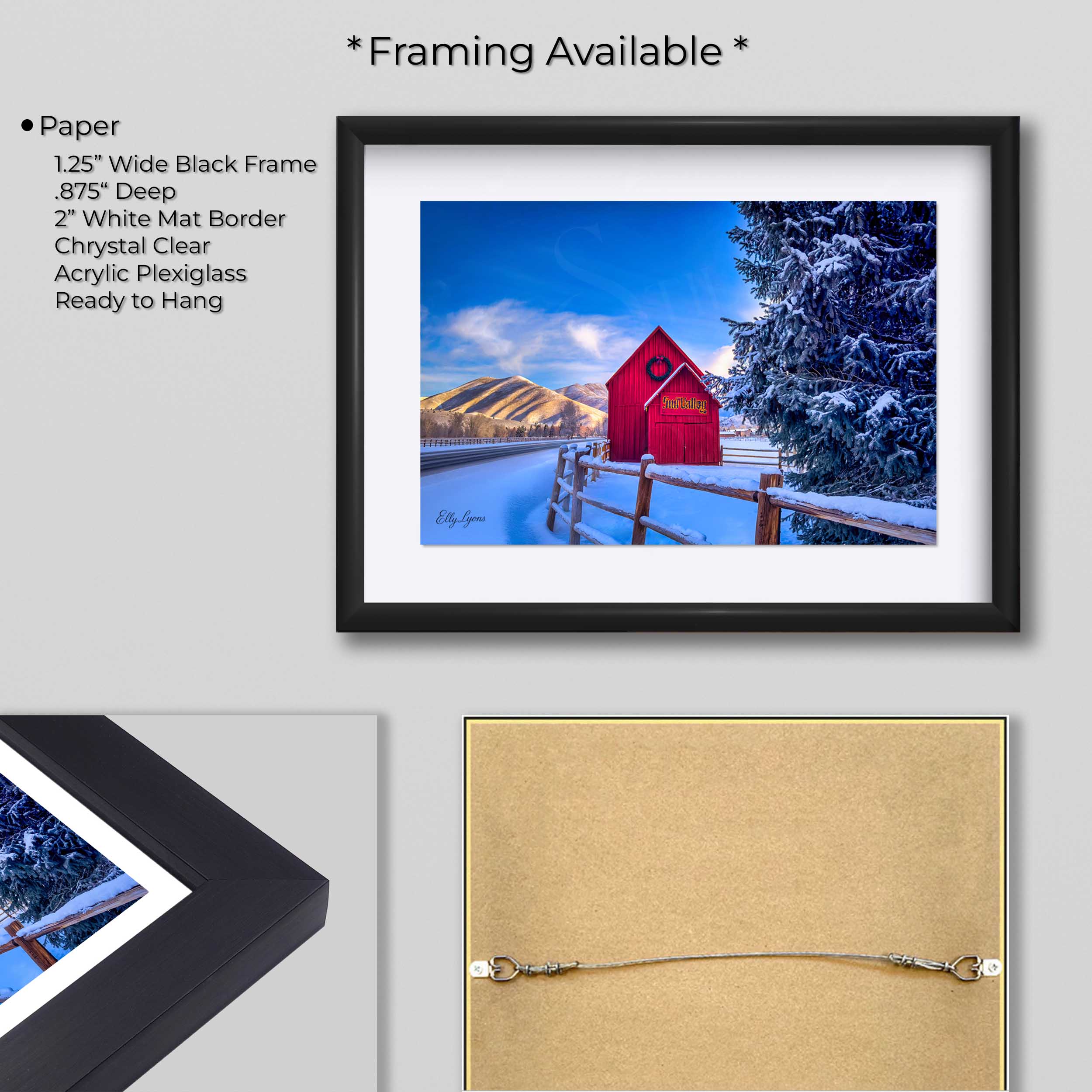 Sun Valley's Iconic Red Barn Print - "Where Peace Dwells"