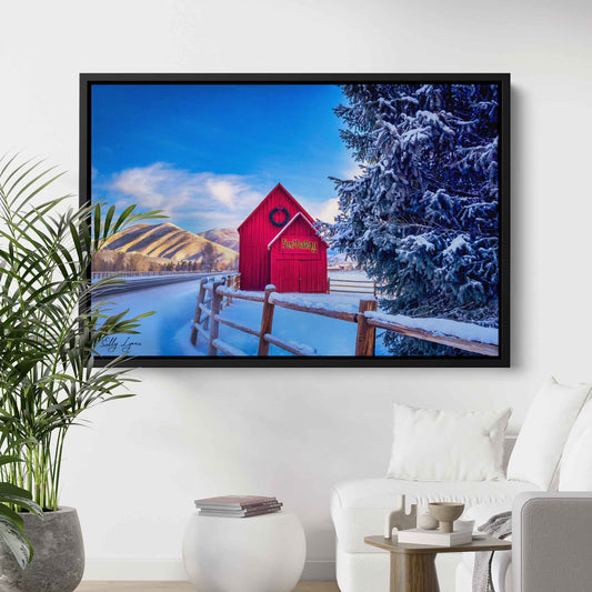 "Where Peace Dwells" - Sun Valley's Iconic Red Barn Fine Art Print