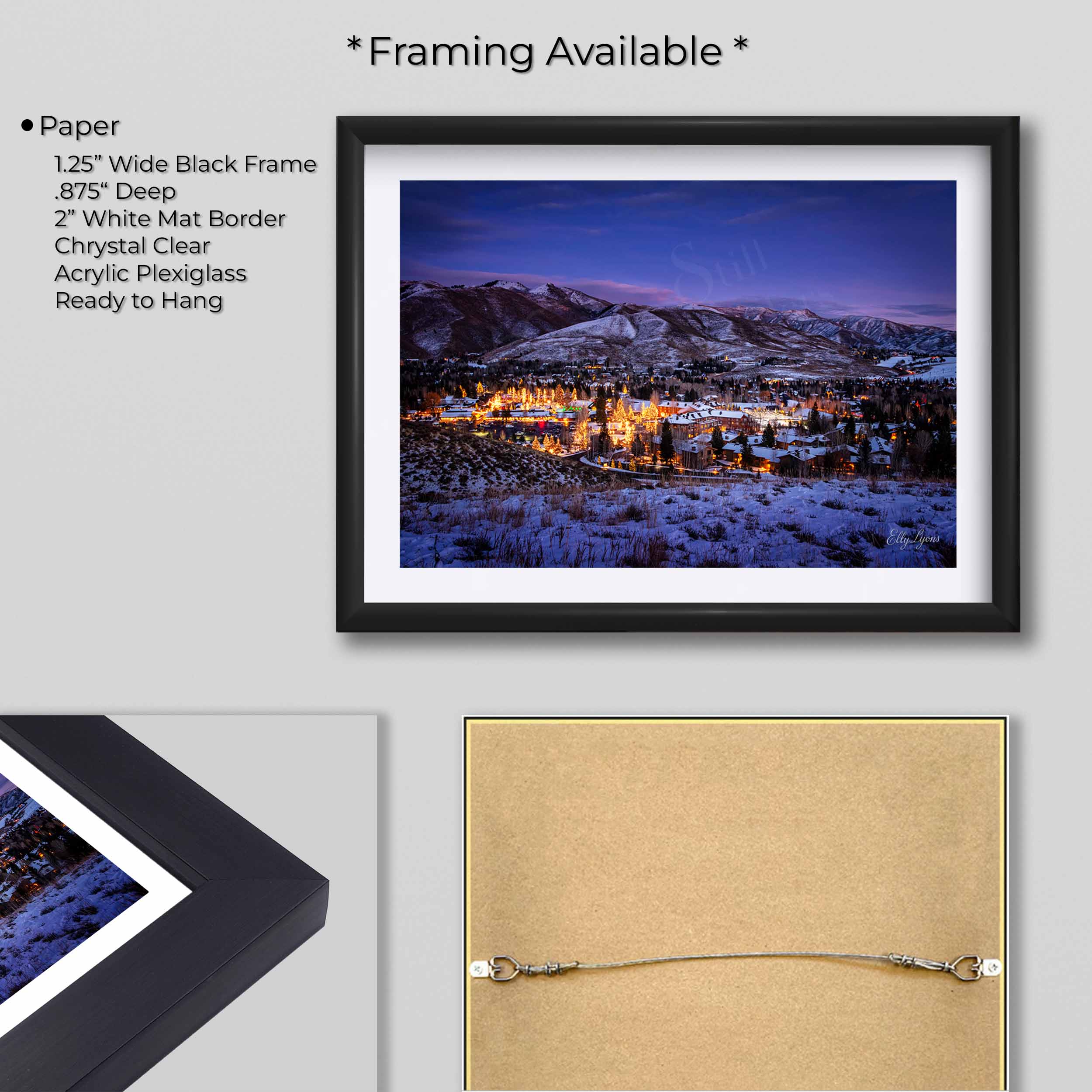 Sun Valley Winter Twilight Print - Idaho Mountain Wall Decor