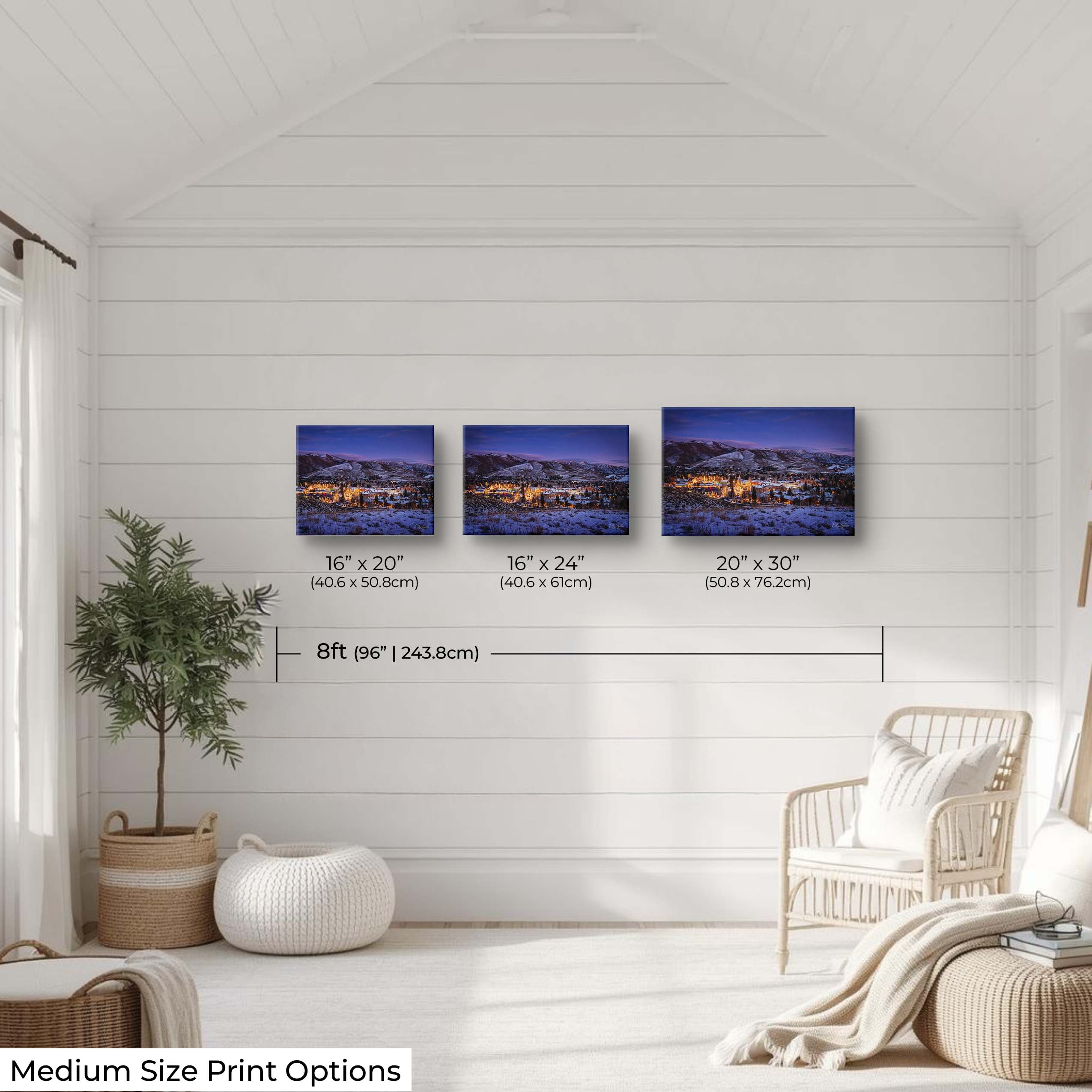 Sun Valley Winter Twilight Print - Idaho Mountain Wall Decor