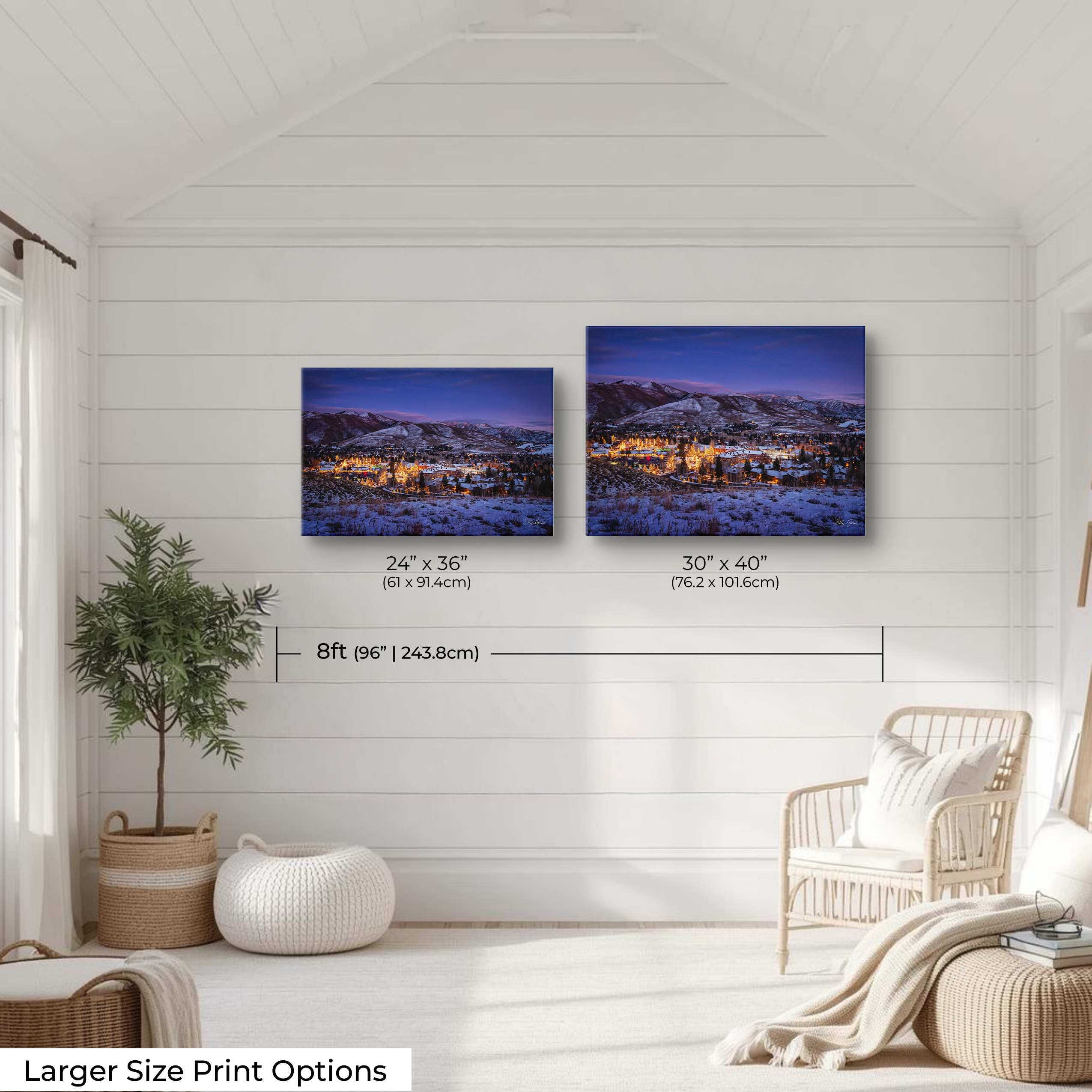 Sun Valley Winter Twilight Print - Idaho Mountain Wall Decor
