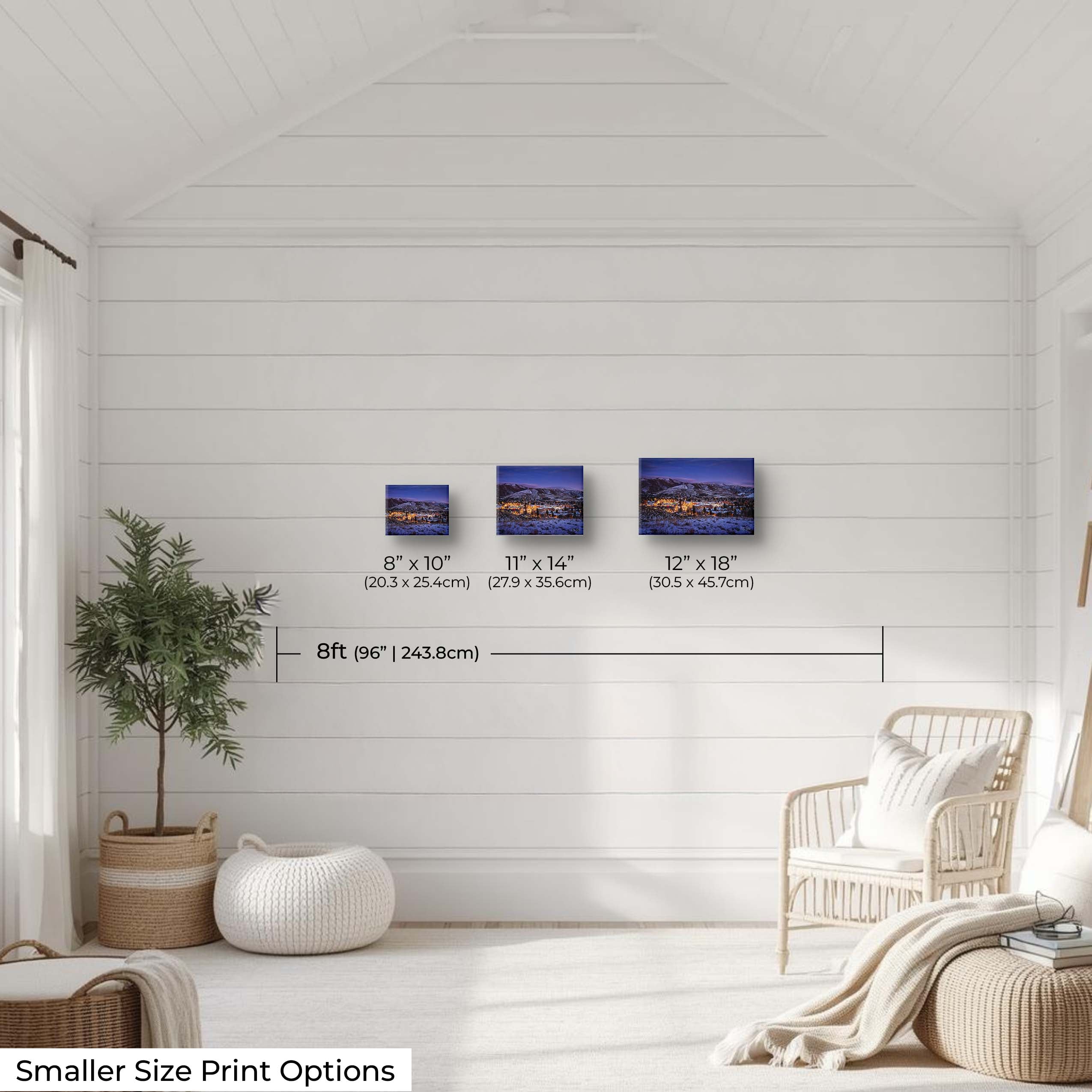 Sun Valley Winter Twilight Print - Idaho Mountain Wall Decor