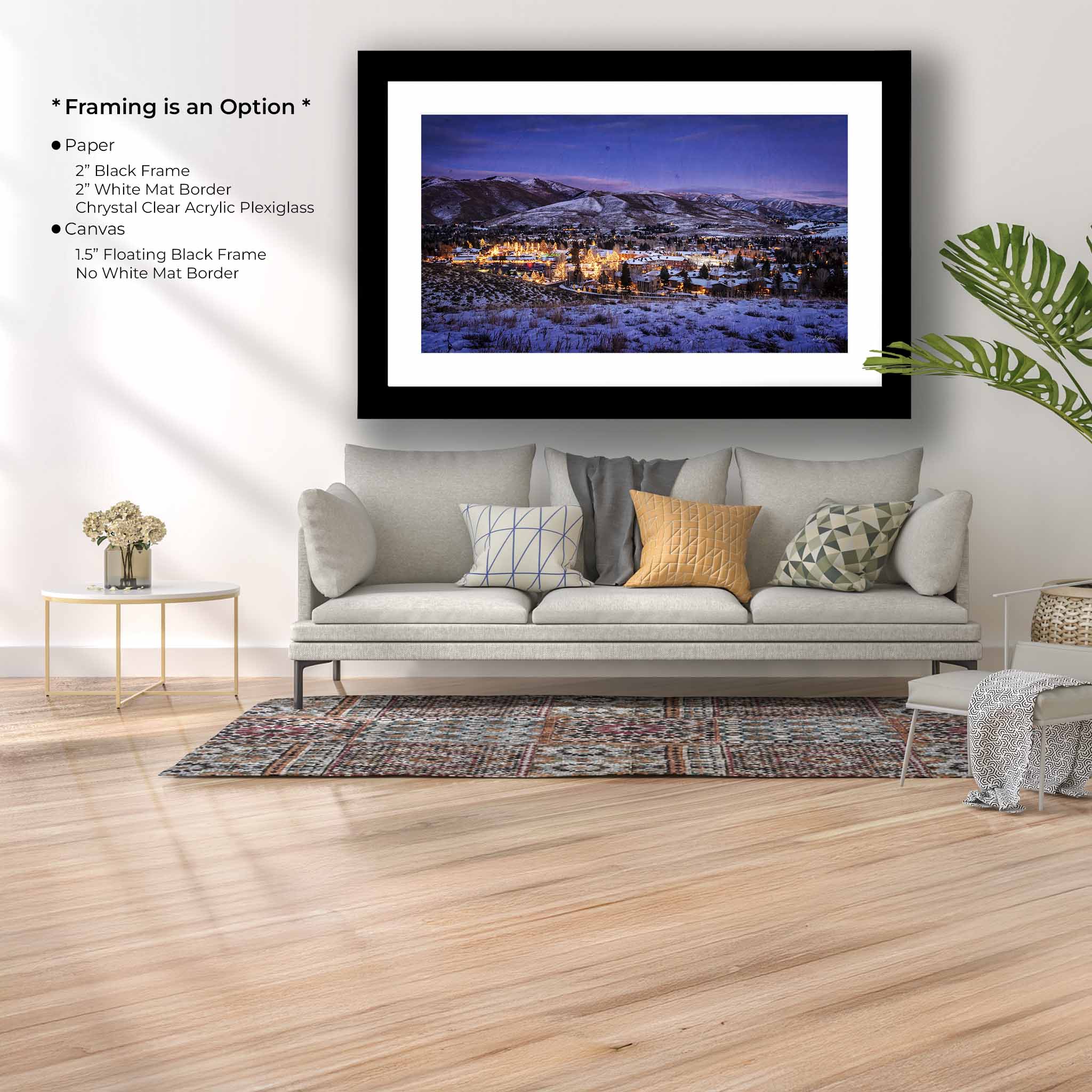 Sun Valley Winter Twilight Print - Idaho Mountain Resort Art