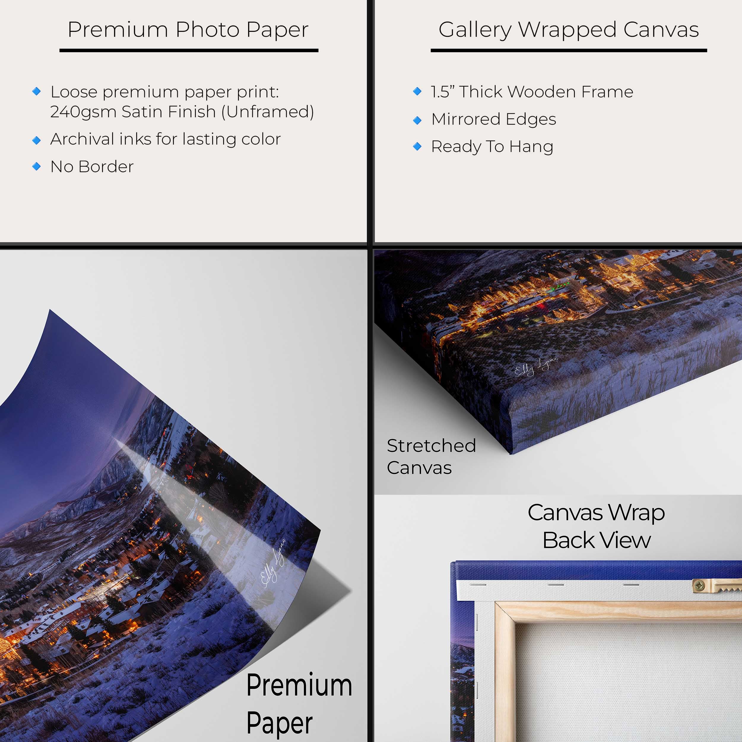 Sun Valley Winter Twilight Print - Idaho Mountain Resort Art