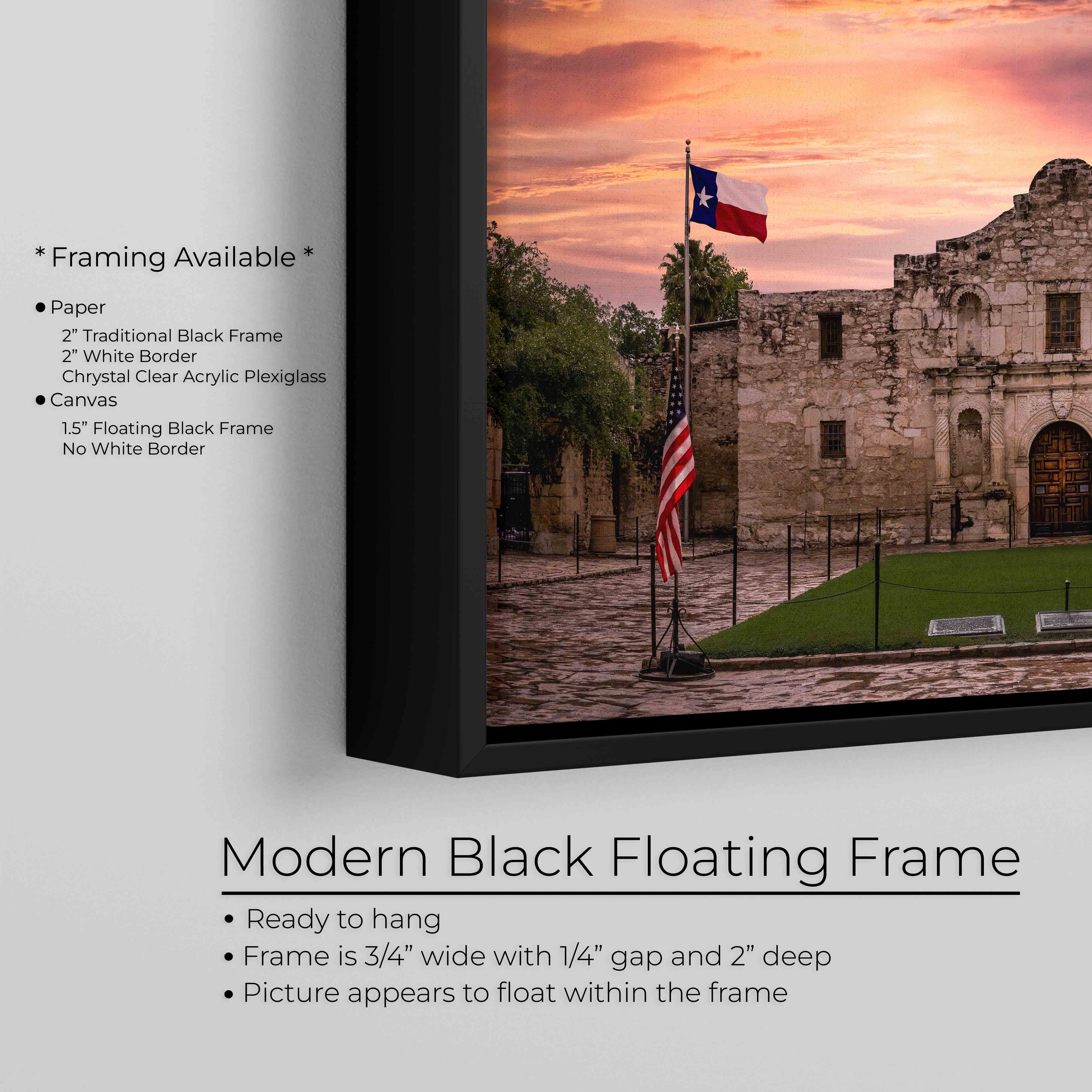 Alamo Fine Art Print – Historic Wall Art Featuring Texas Landmark Sunrise