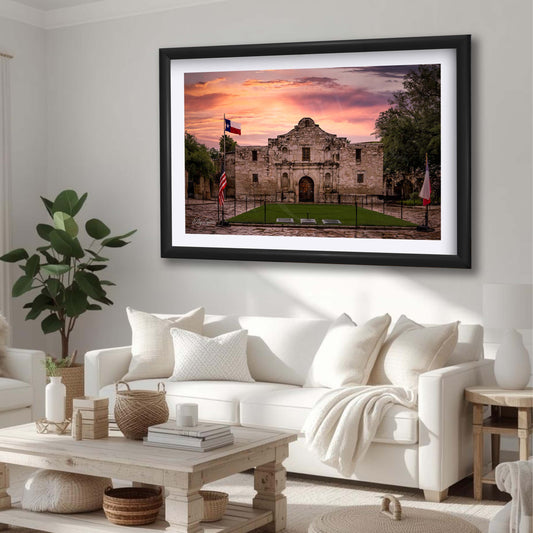 Alamo Fine Art Print – Texas Landmark Sunrise Historic Wall Decor