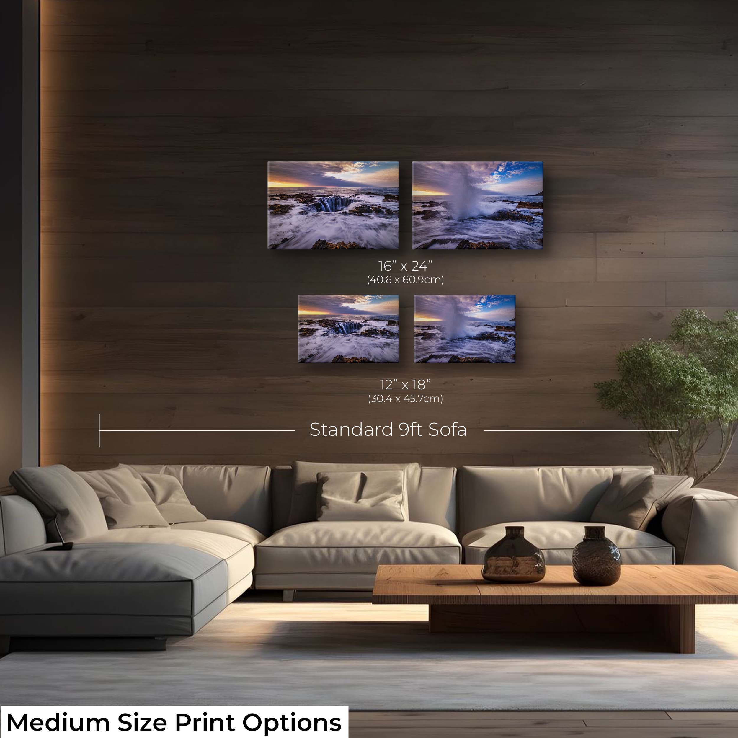 Thor’s Well Oregon Coast Print Set - Sunset Seascape Photography