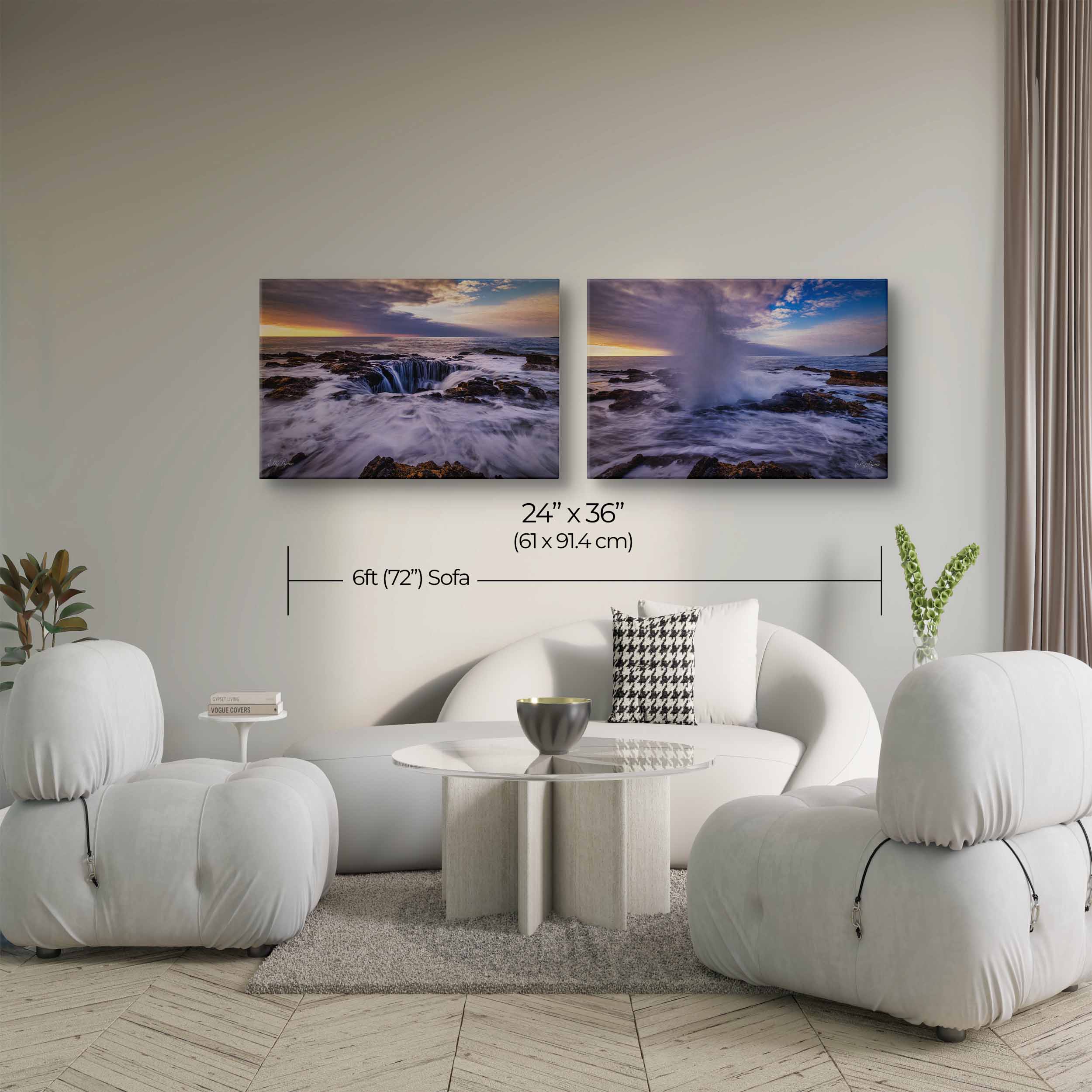 Thor’s Well Oregon Coast Print Set - Sunset Seascape Photography