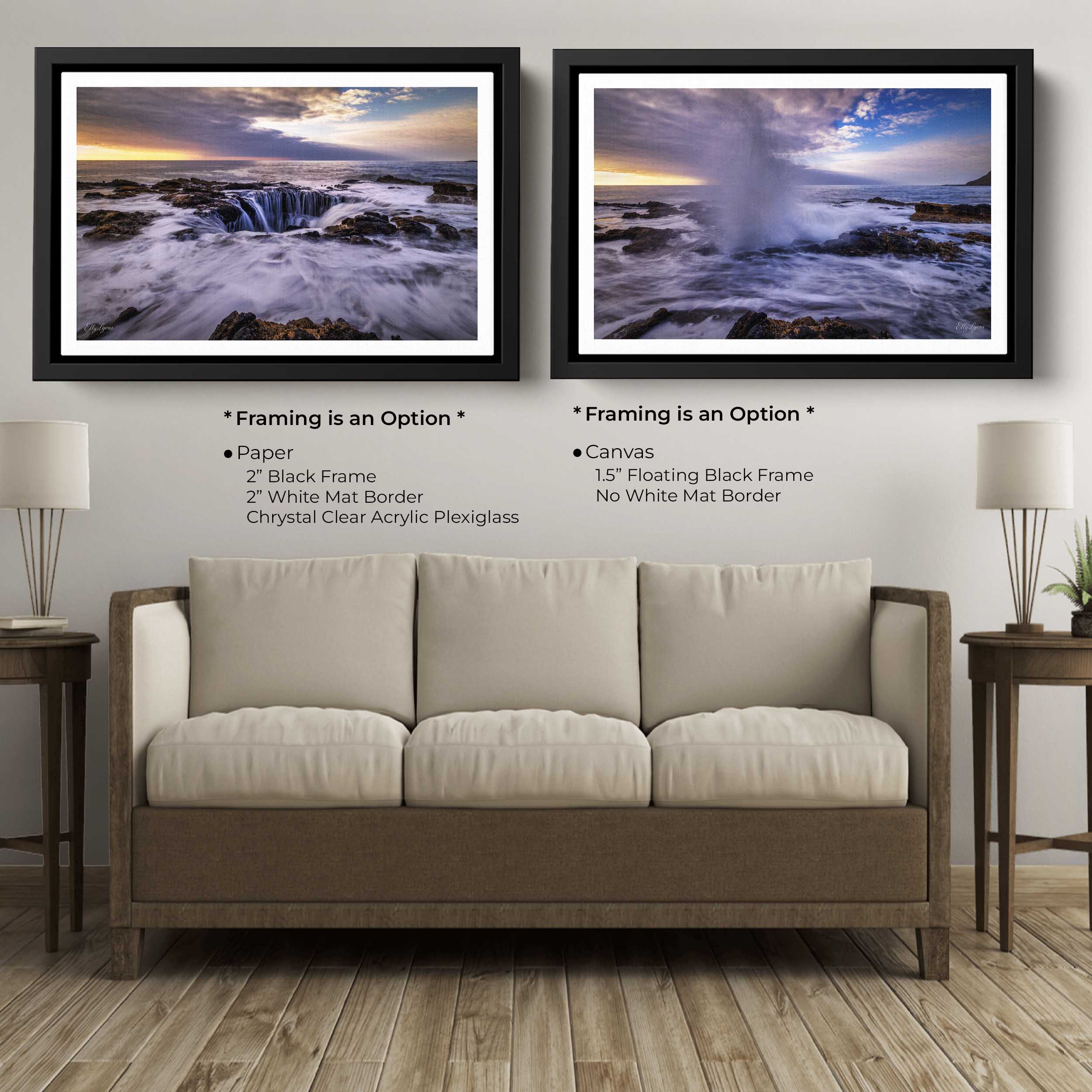 Thor’s Well Oregon Coast Print Set - Sunset Seascape Photography