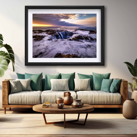 Thor’s Well, Oregon Coast Sunset Print - "The Depths Are Yours"