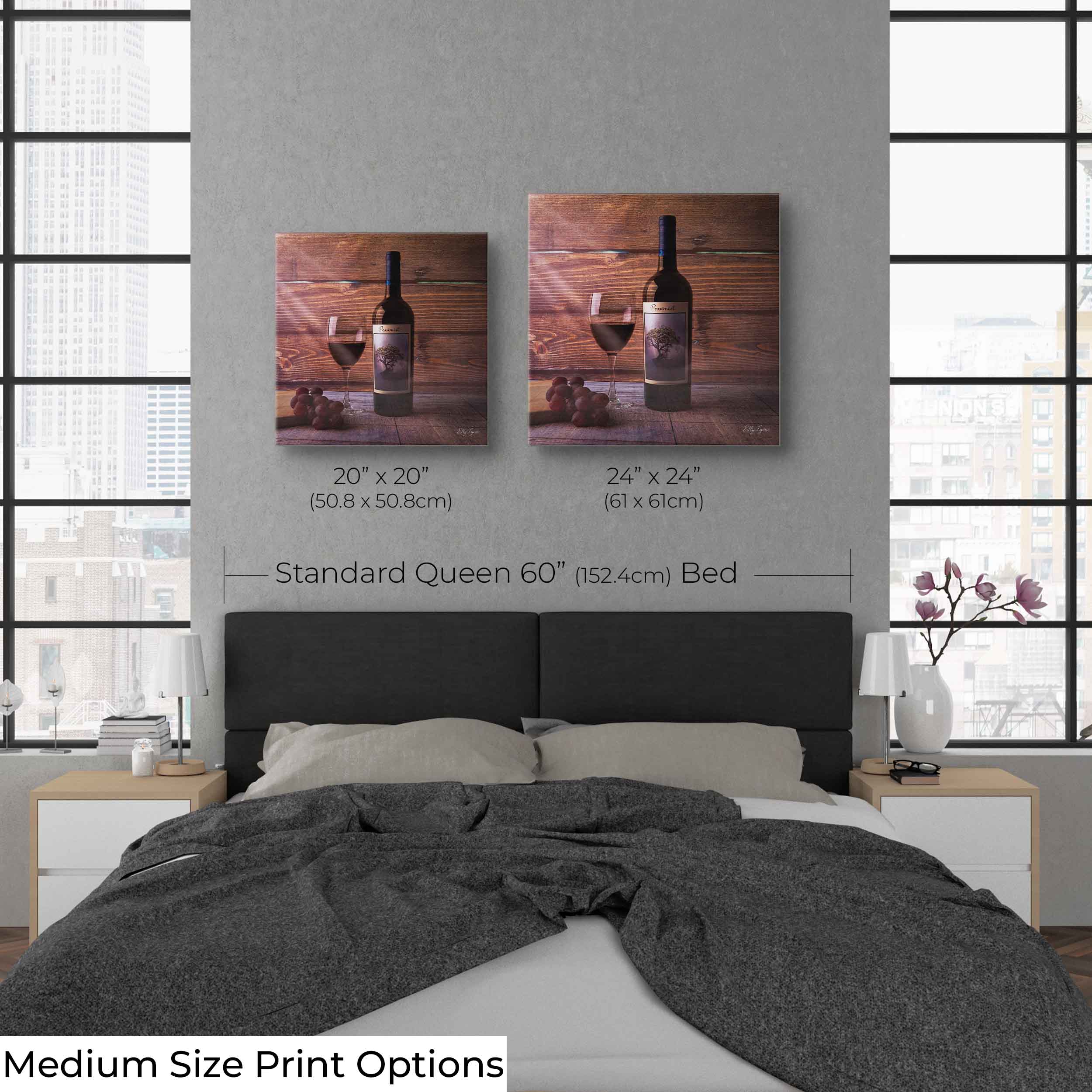 Wine & Grapes Still Life Fine Art Print – Rustic Wine Lover Wall Decor