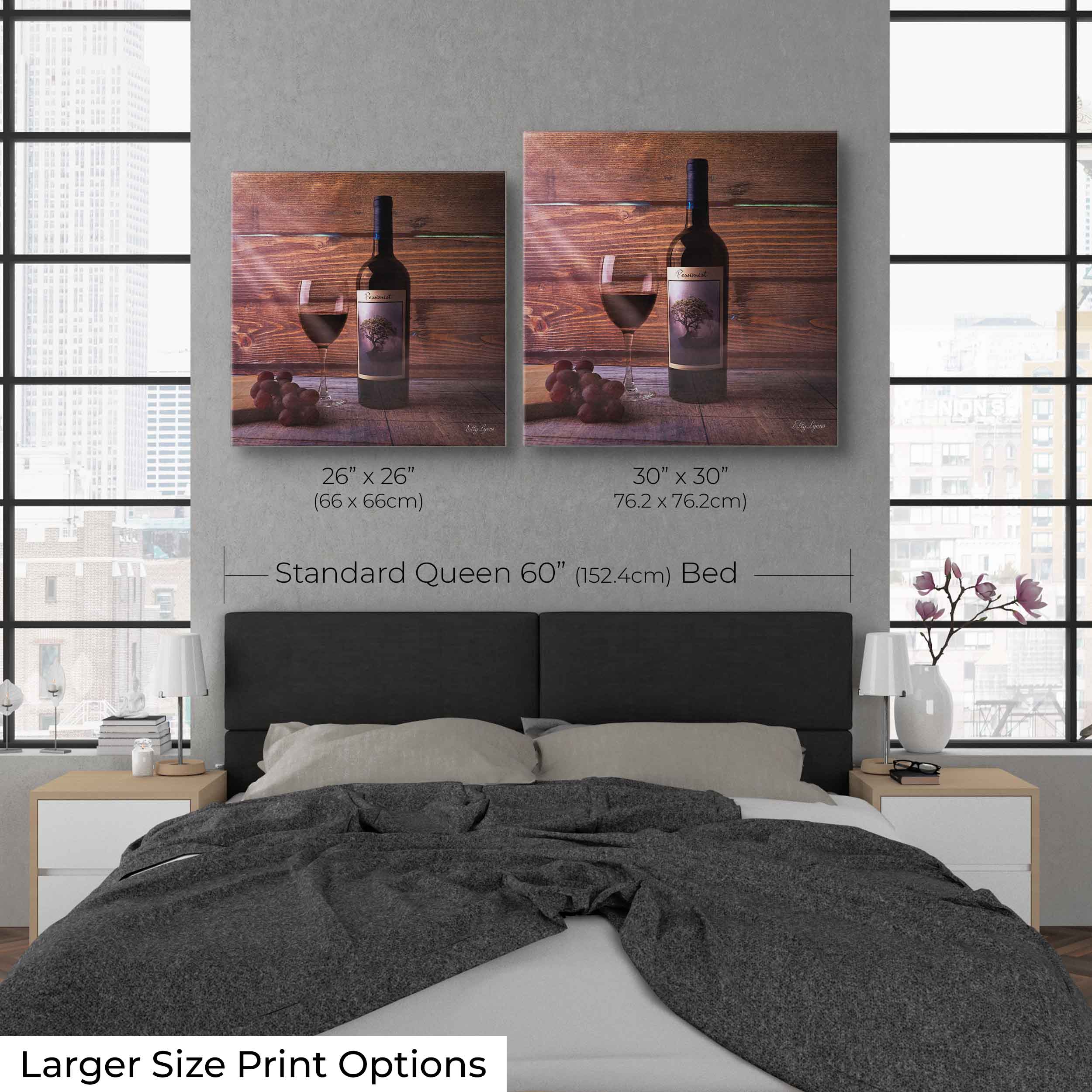 Wine & Grapes Still Life Fine Art Print – Rustic Wine Lover Wall Decor