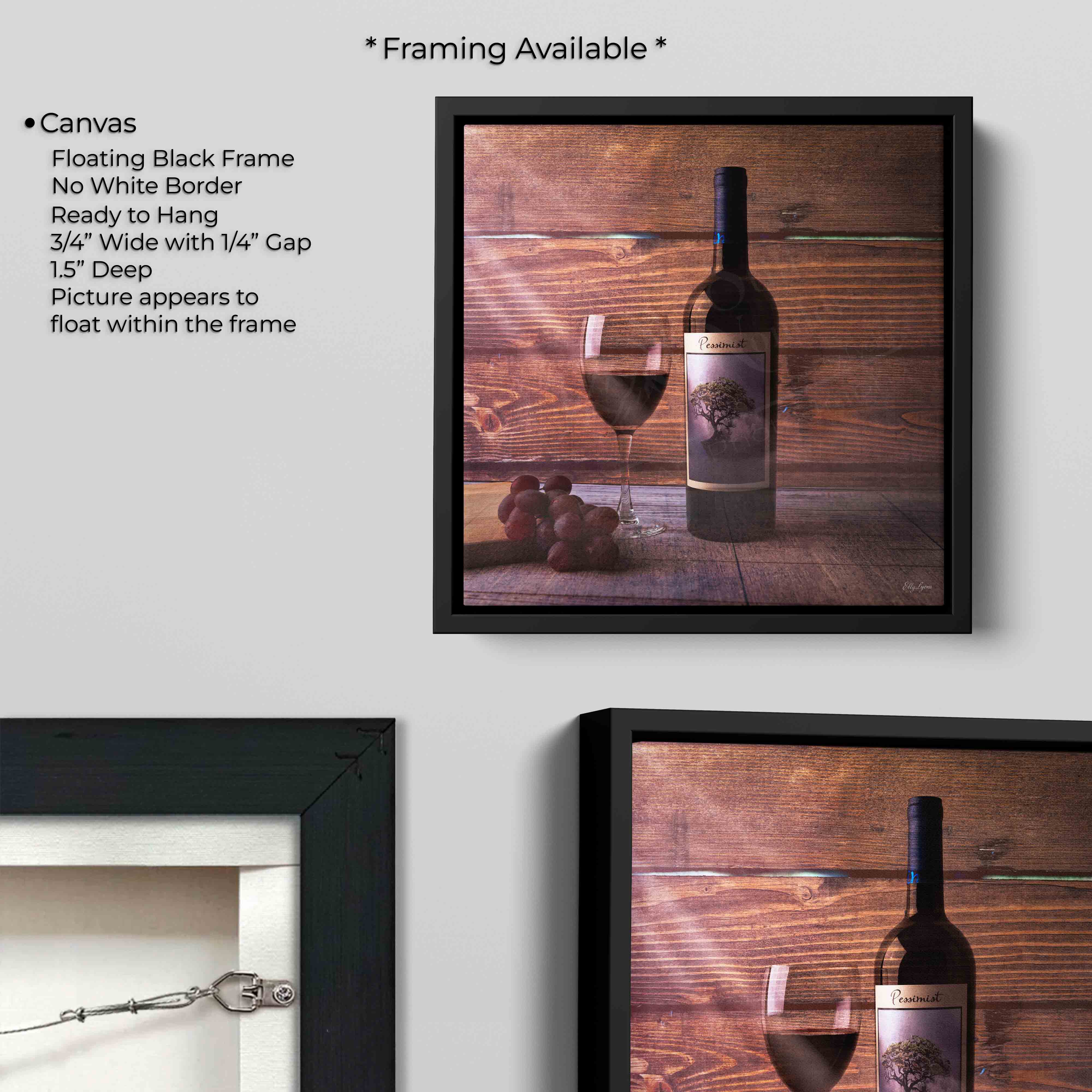 Wine & Grapes Still Life Fine Art Print – Rustic Wine Lover Wall Decor