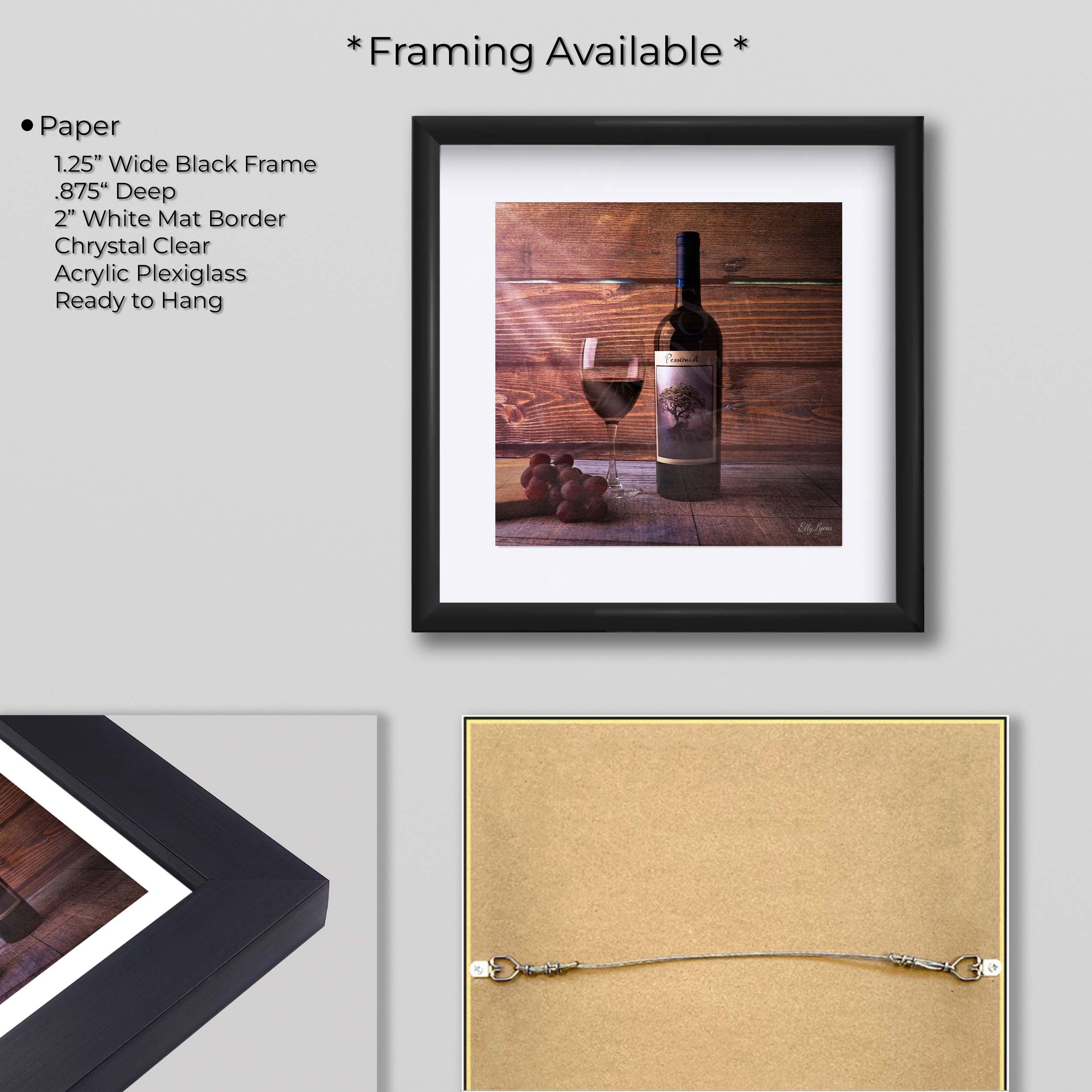 Wine & Grapes Still Life Fine Art Print – Rustic Wine Lover Wall Decor