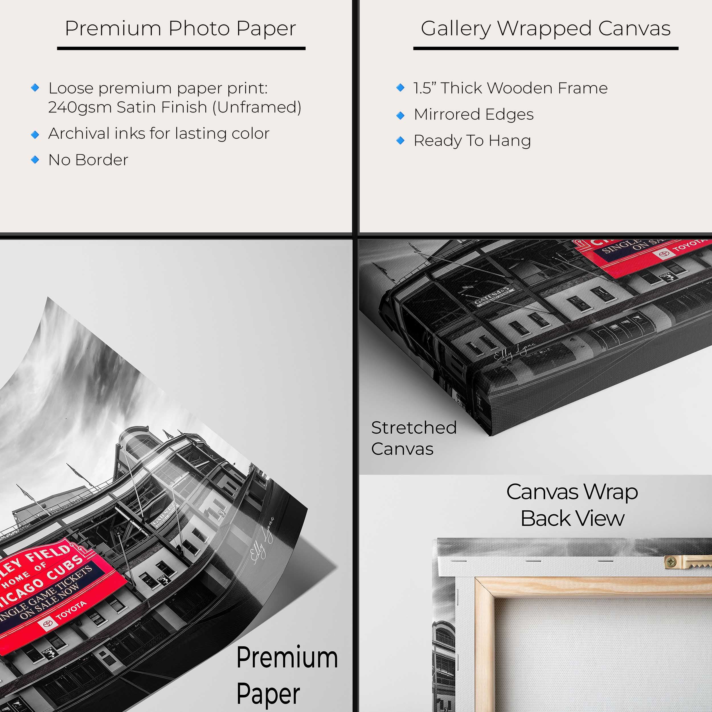 Wrigley Field Print – Vintage Baseball Wall Art | Chicago Cubs Stadium Decor