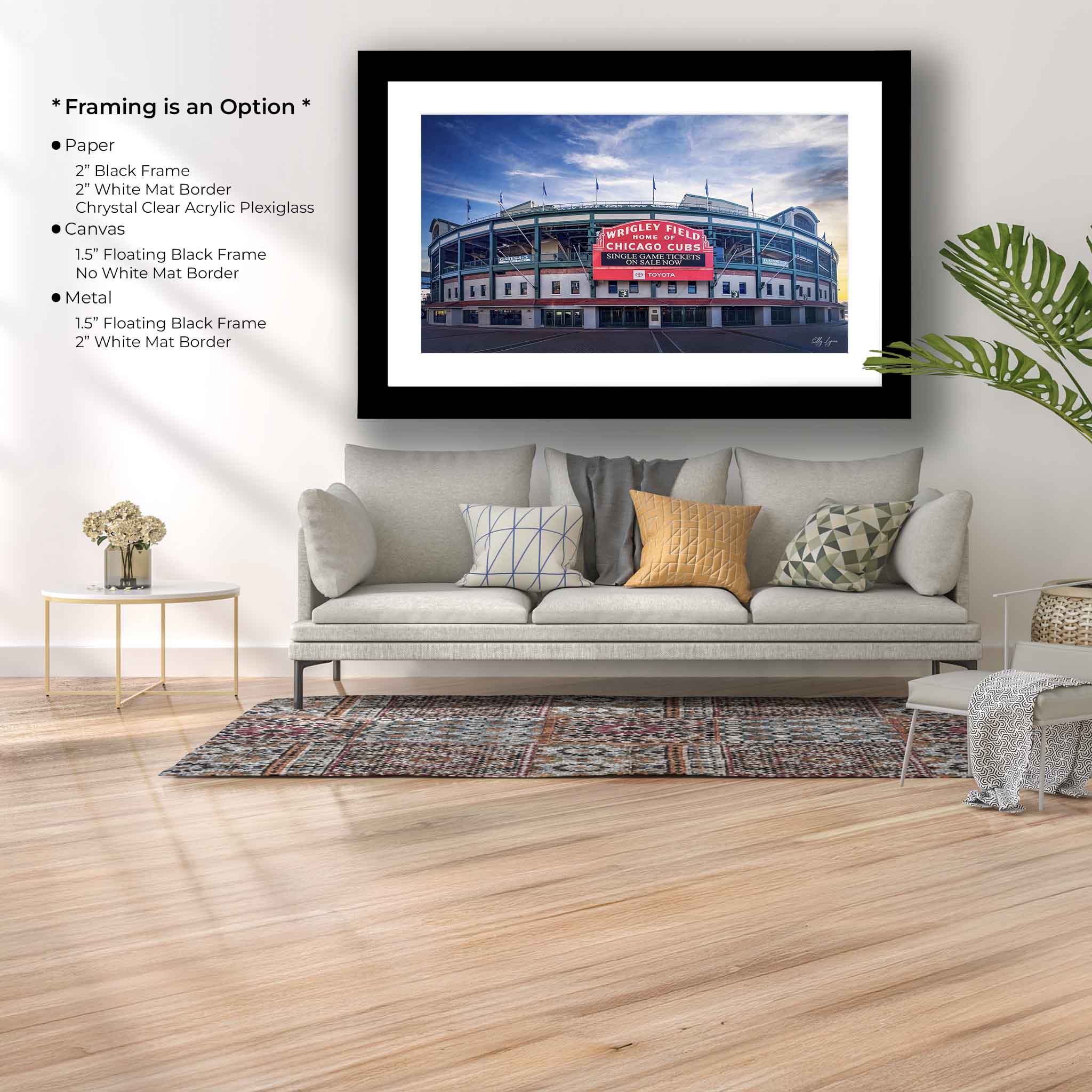 Wrigley Field Wall Art – Chicago Cubs Print | Vintage Baseball Stadium Decor