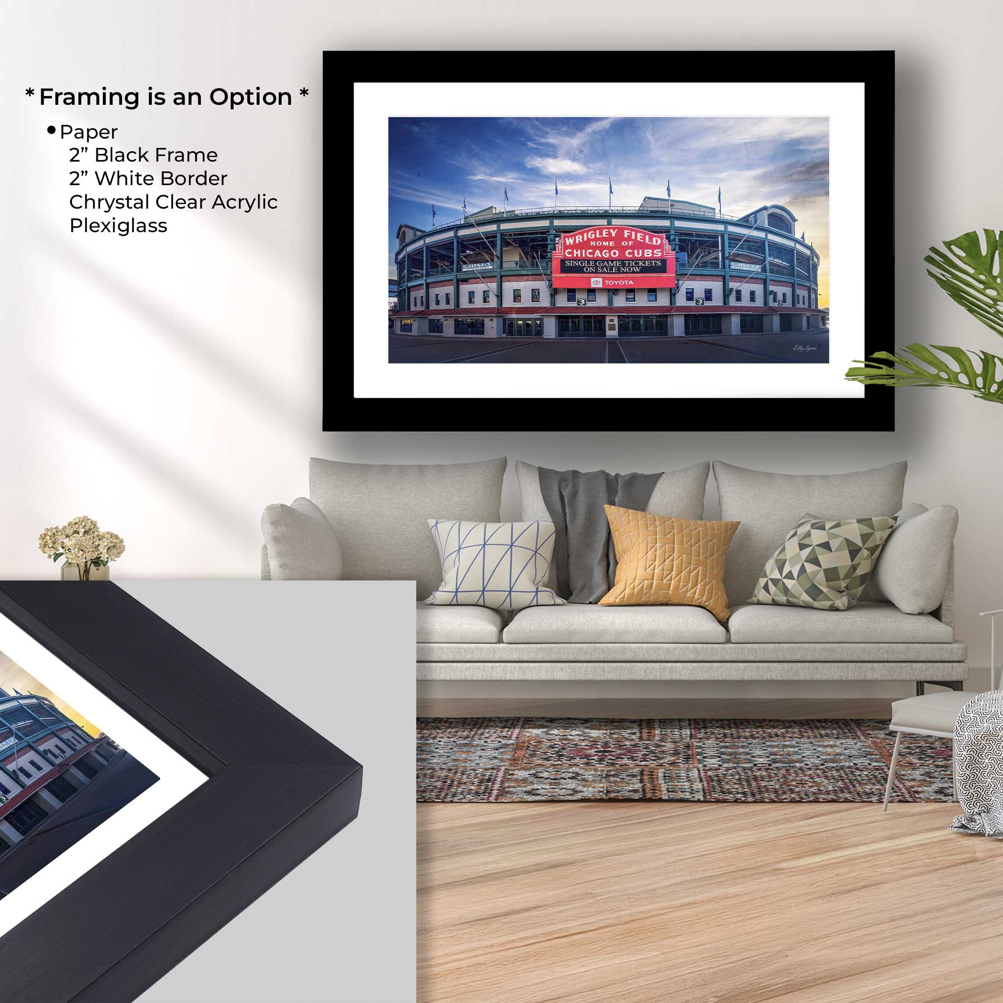 Wrigley Field Wall Art – Chicago Cubs Print | Vintage Baseball Stadium Decor