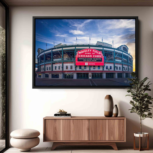 Wrigley Field Wall Art – Chicago Cubs Print | Vintage Baseball Stadium Decor