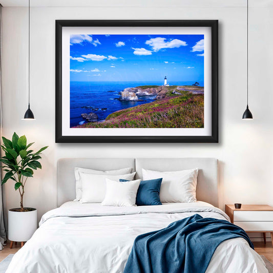 Yaquina Lighthouse Oregon Coast Print - "Faith On The Horizon"