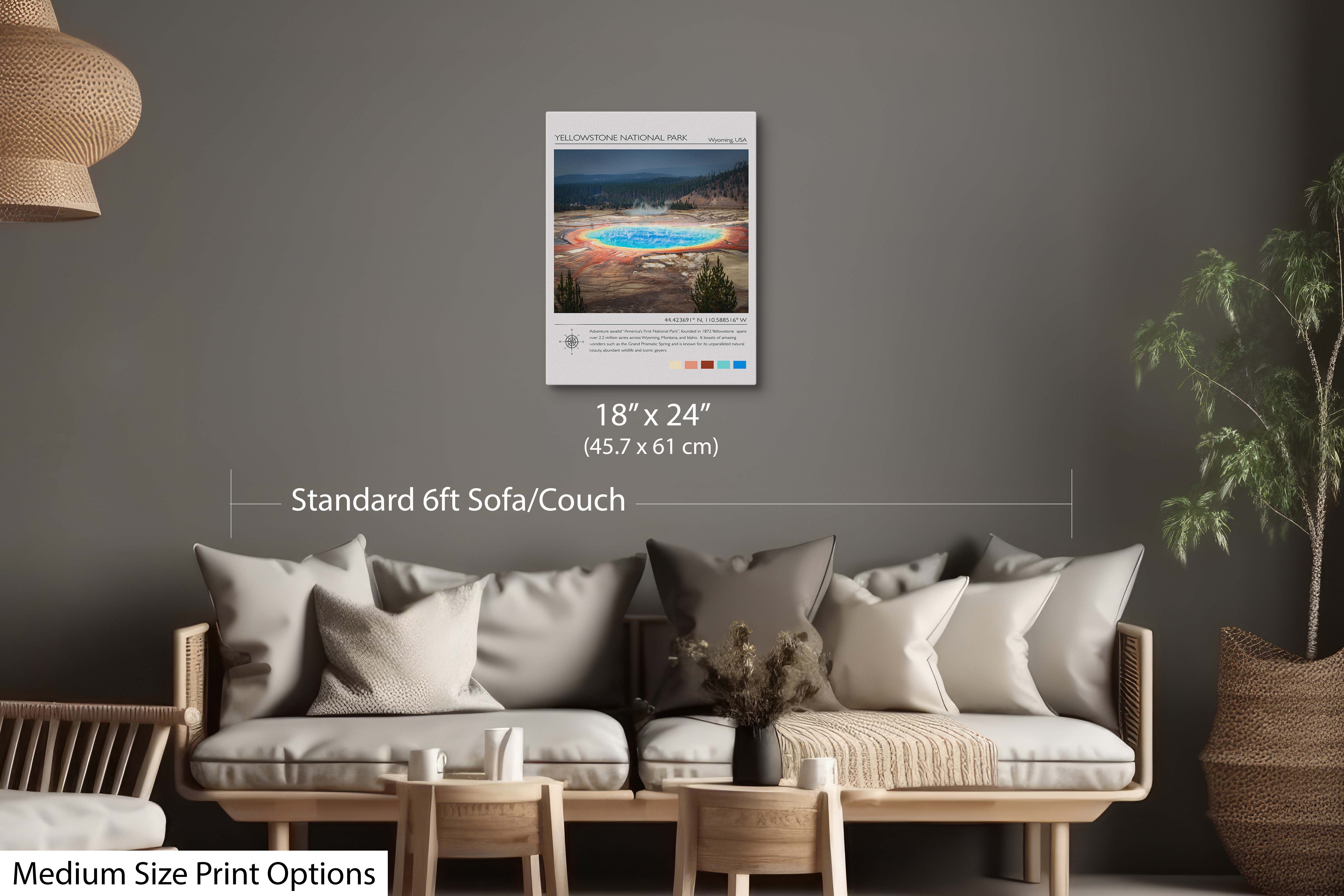 Yellowstone National Park Travel Poster - Grand Prismatic Spring Art