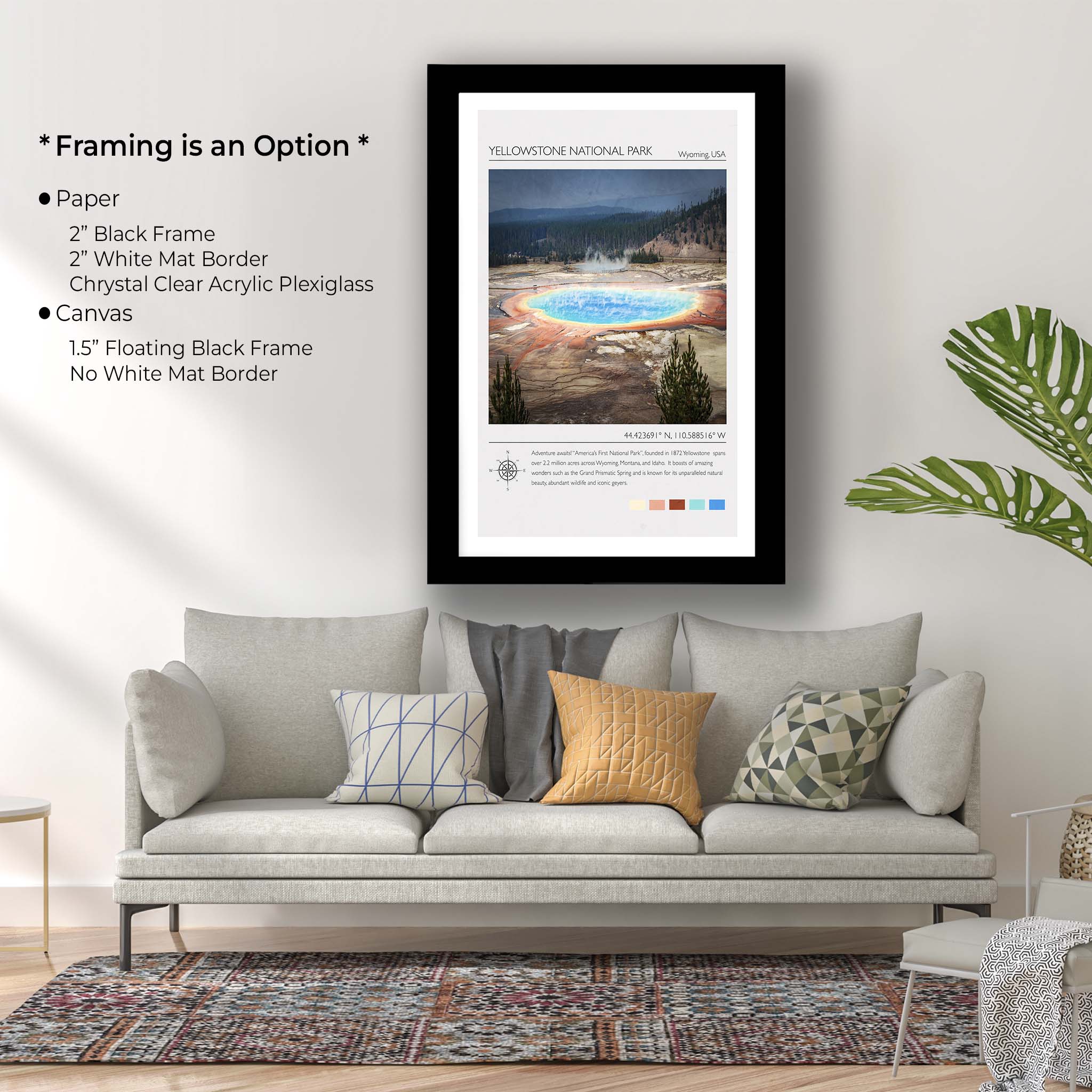 Yellowstone National Park Travel Poster - Grand Prismatic Spring Art