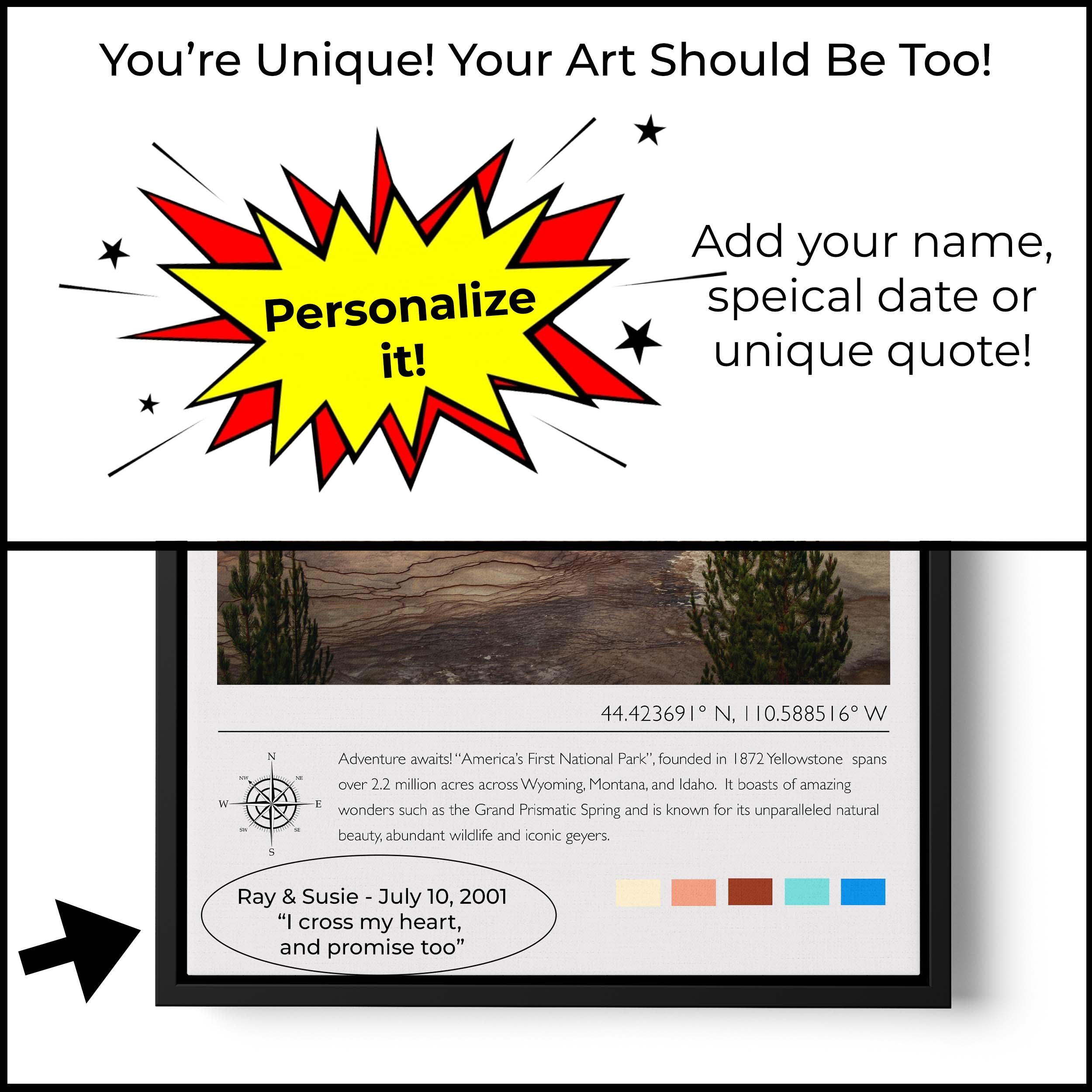 Yellowstone National Park Travel Poster - Grand Prismatic Spring Art