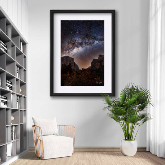 Yosemite Night Sky Print – El Capitan Milky Way Wall Decor