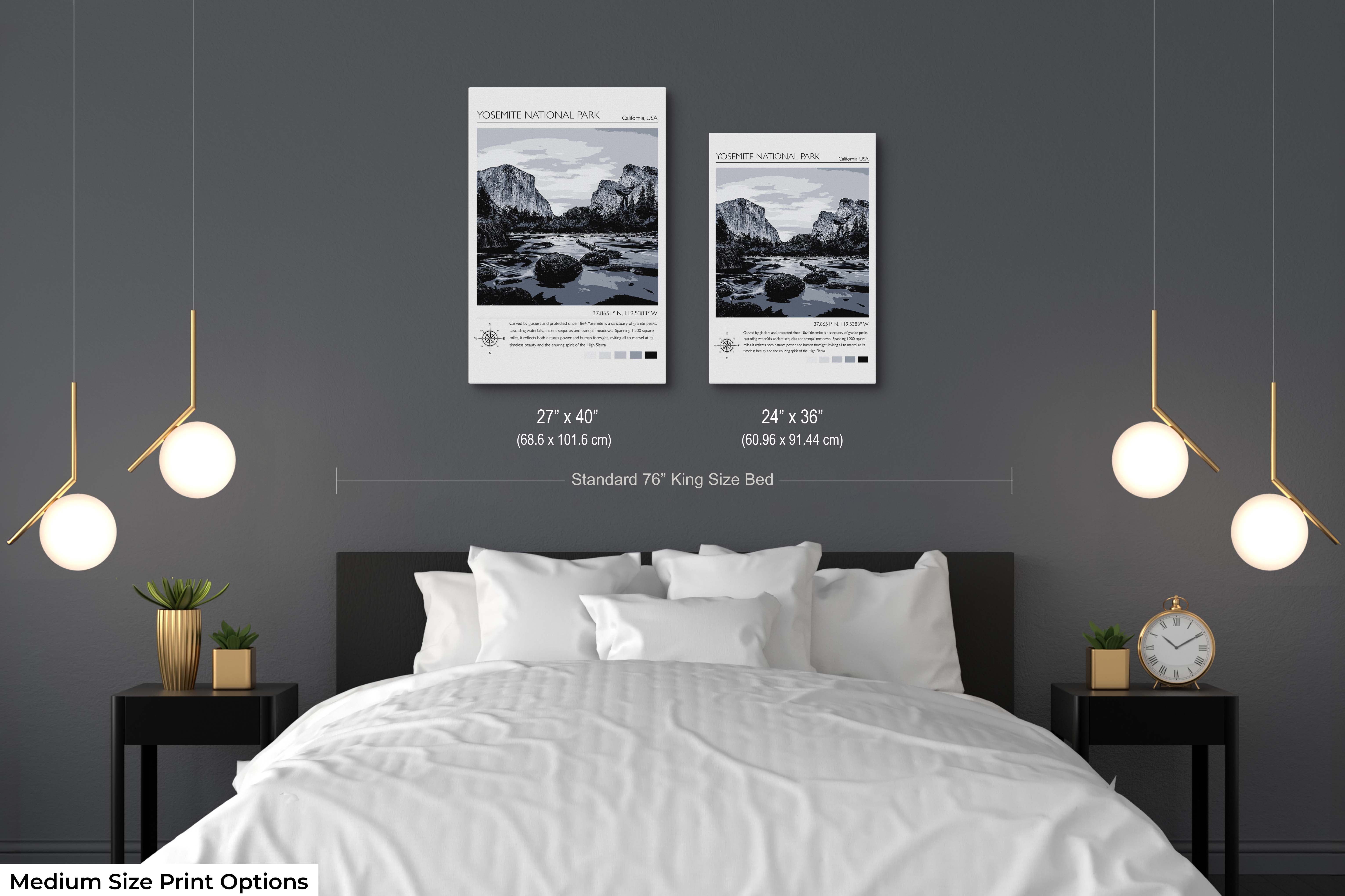 Yosemite National Park Poster - Black White El Capitan Valley Print