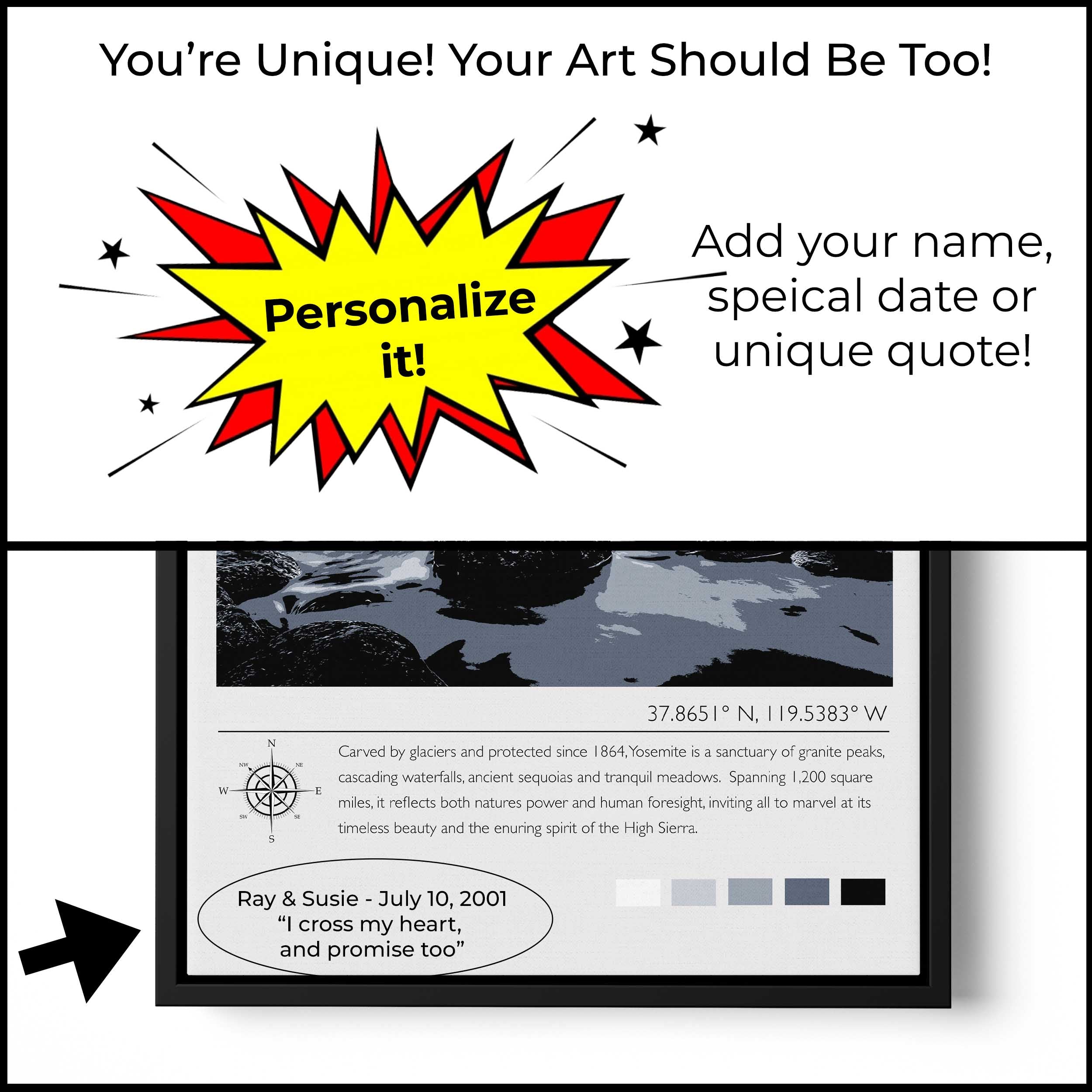 Yosemite National Park Poster - Black White El Capitan Valley Print