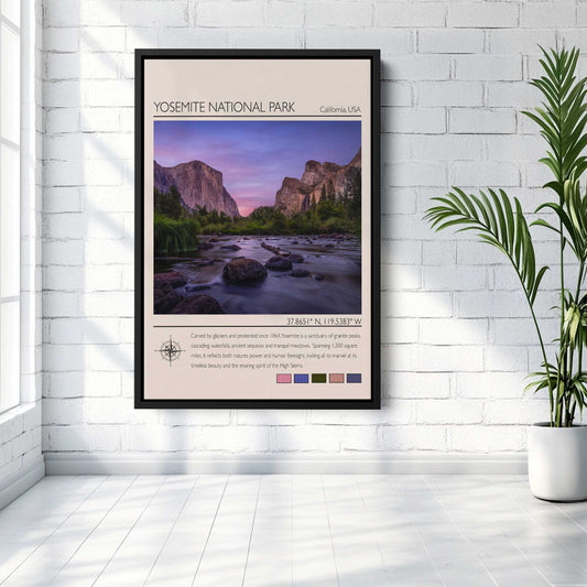 Yosemite Travel Poster – Scenic National Park Art Featuring El Capitan Sunset