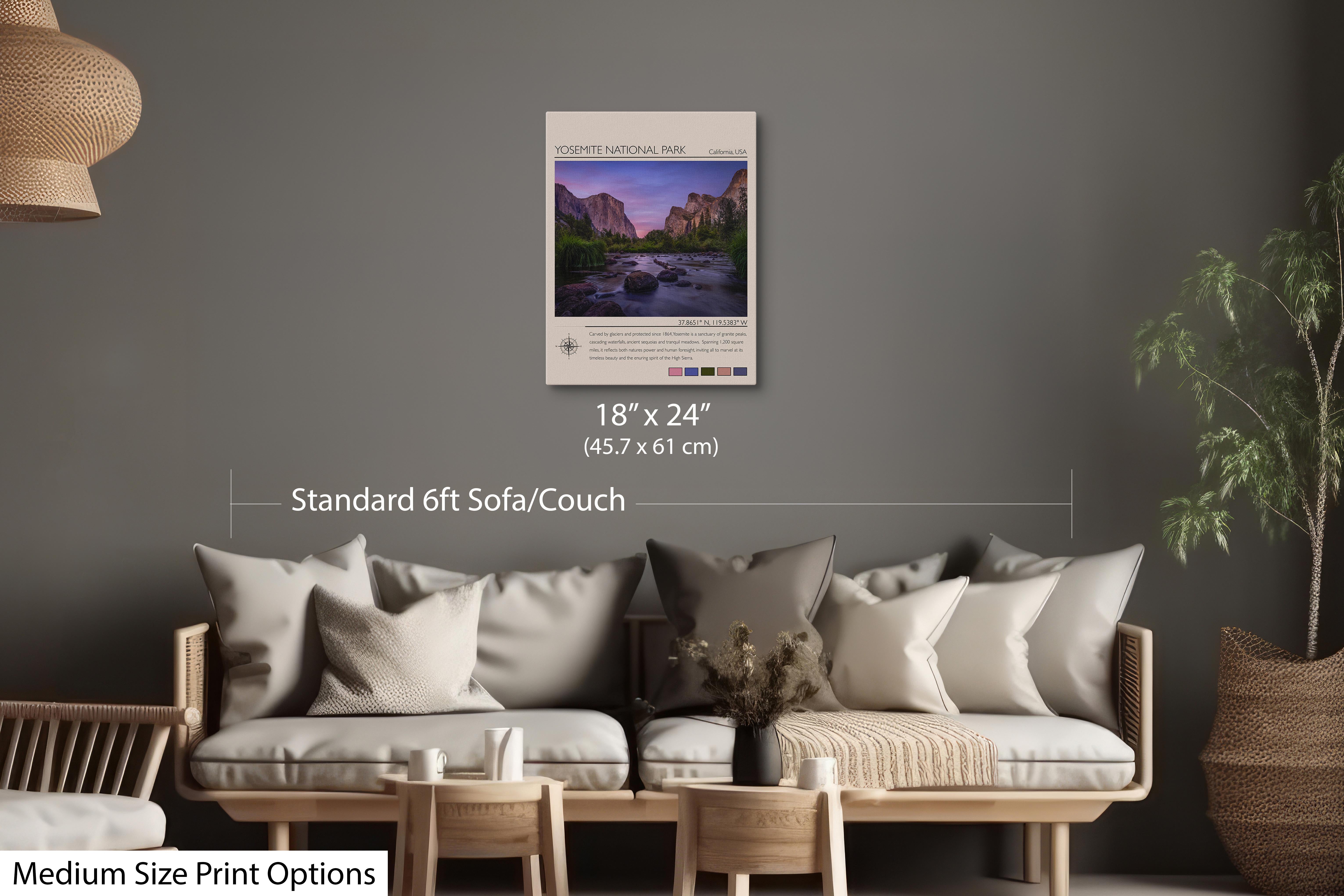 Yosemite National Park Poster - El Capitan Merced River Travel Art