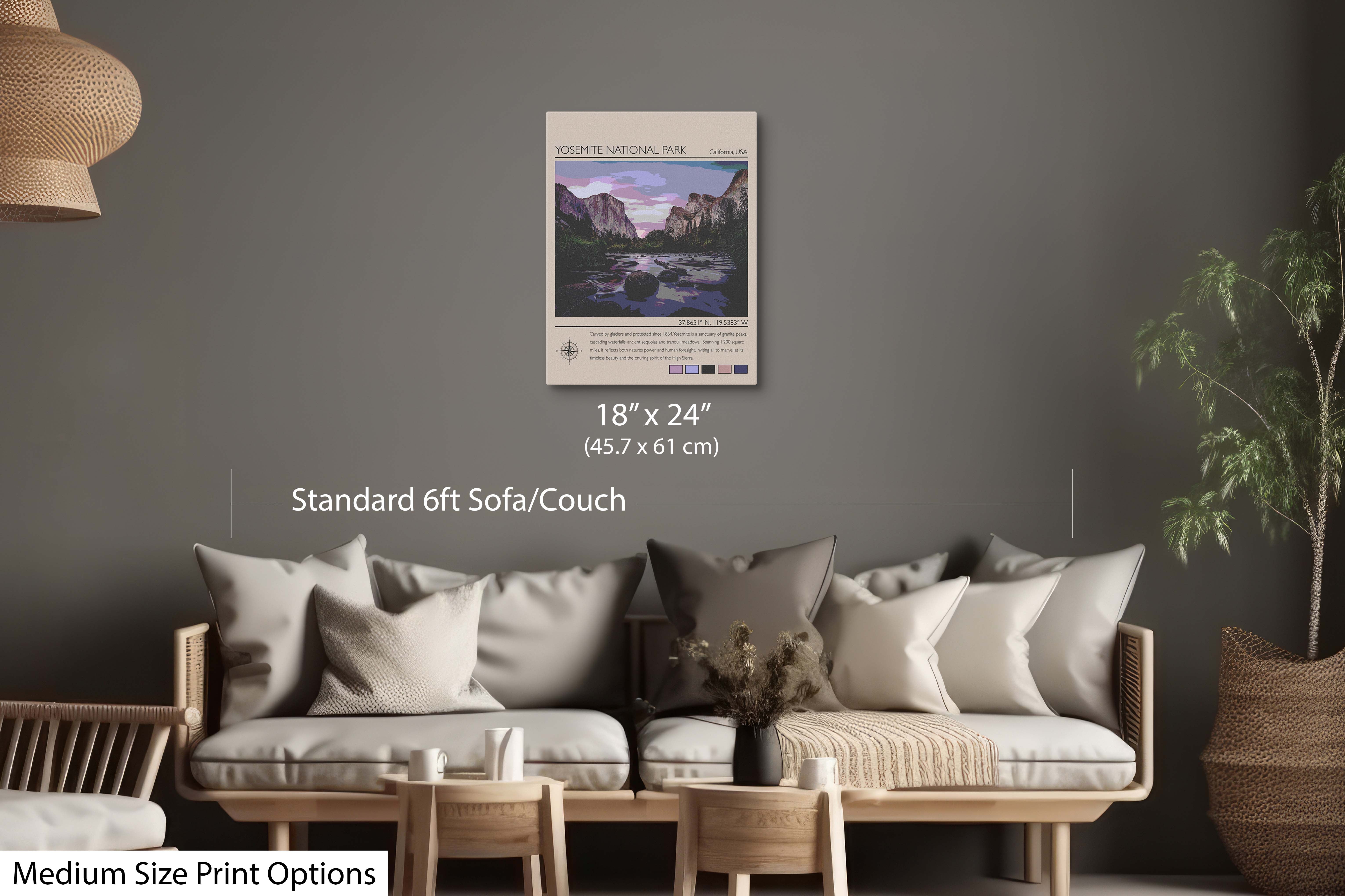 Yosemite National Park Poster - Illustrated El Capitan Travel Wall Art