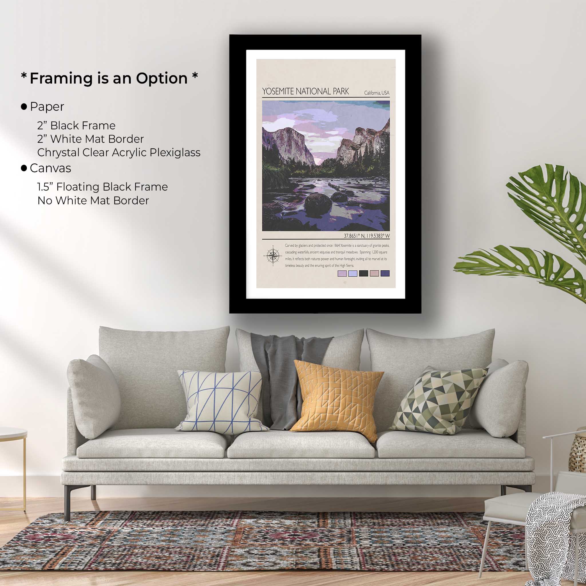 Yosemite National Park Poster - Illustrated El Capitan Travel Wall Art