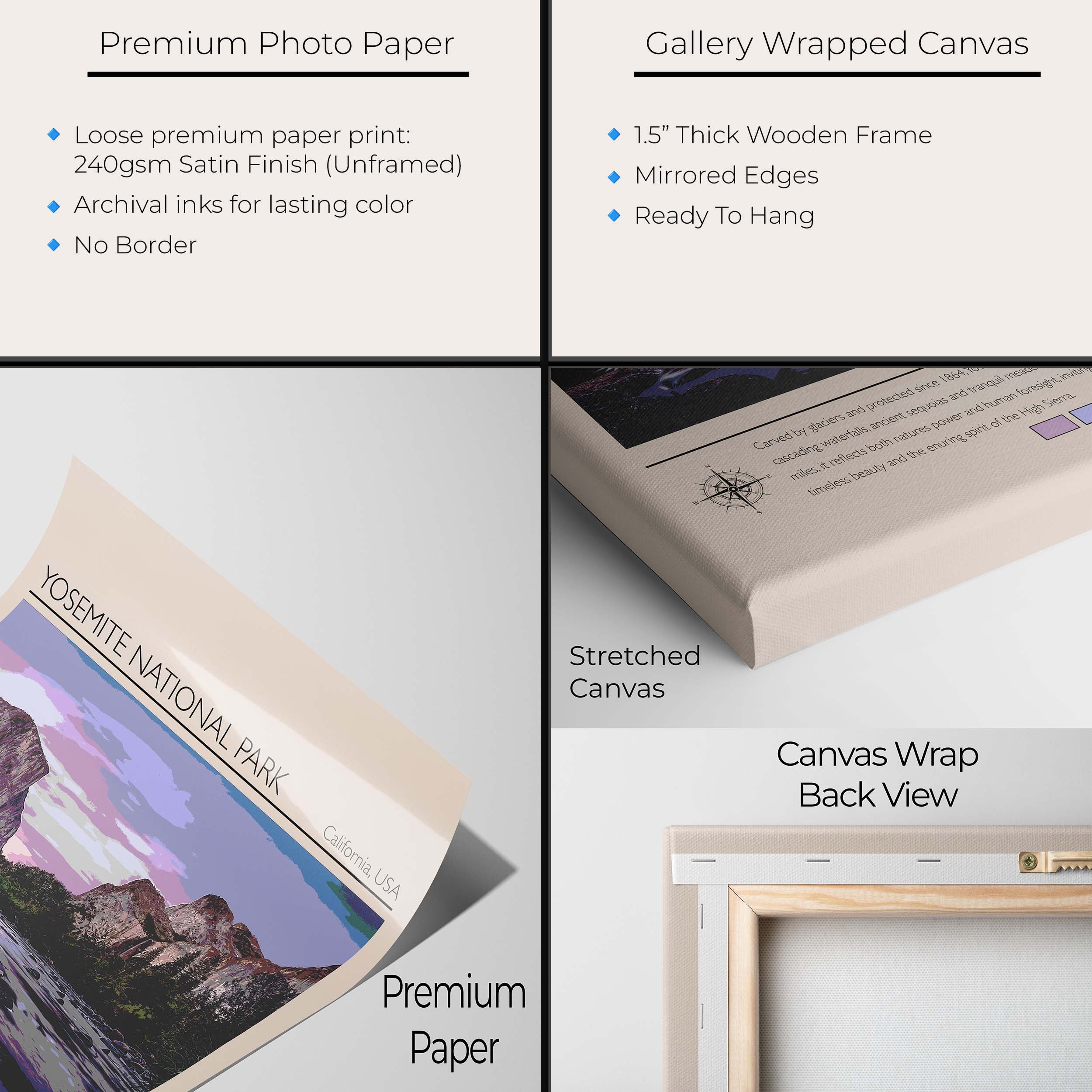 Yosemite National Park Poster - Illustrated El Capitan Travel Wall Art