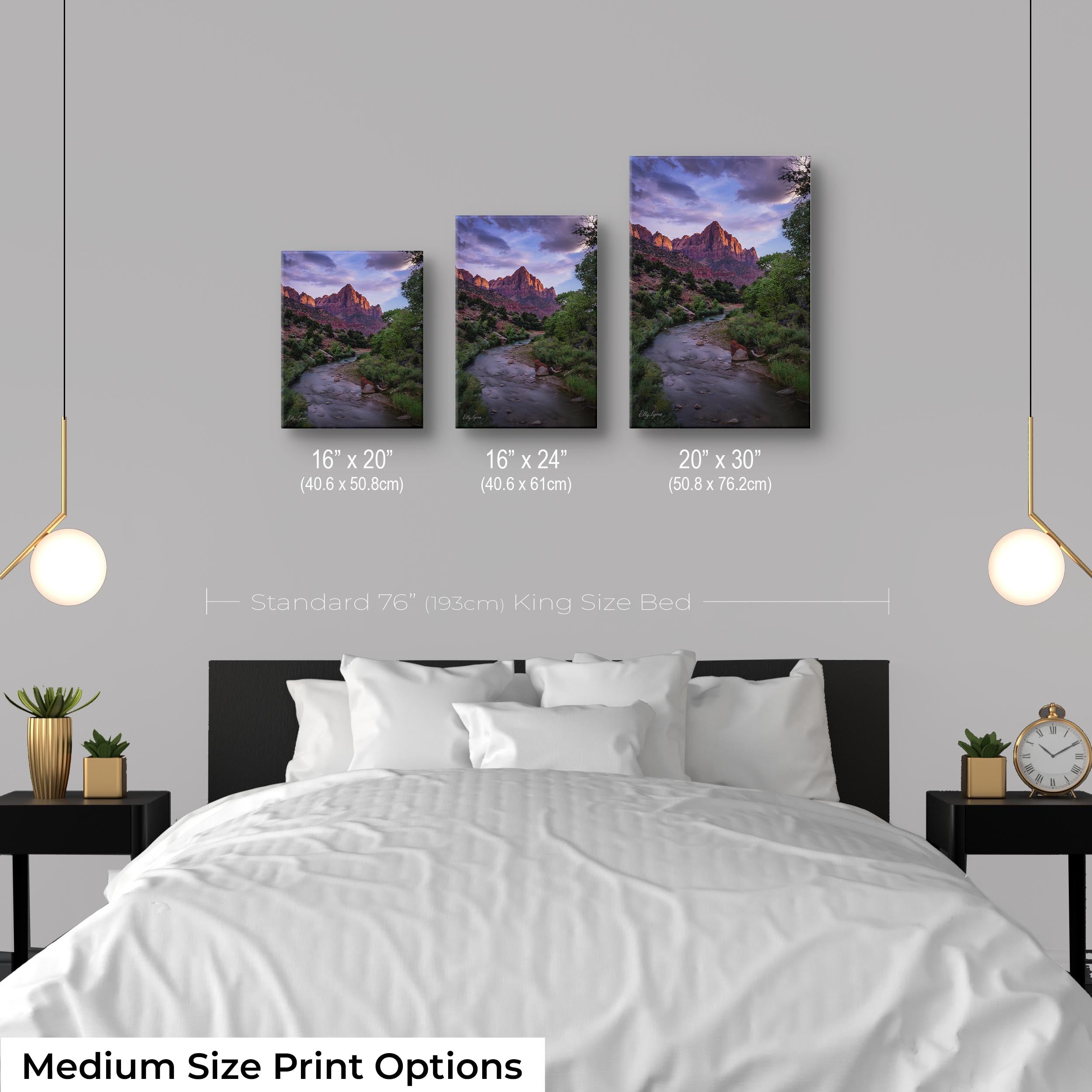 Zion National Park Art Print – Majestic Mountain River Landscape