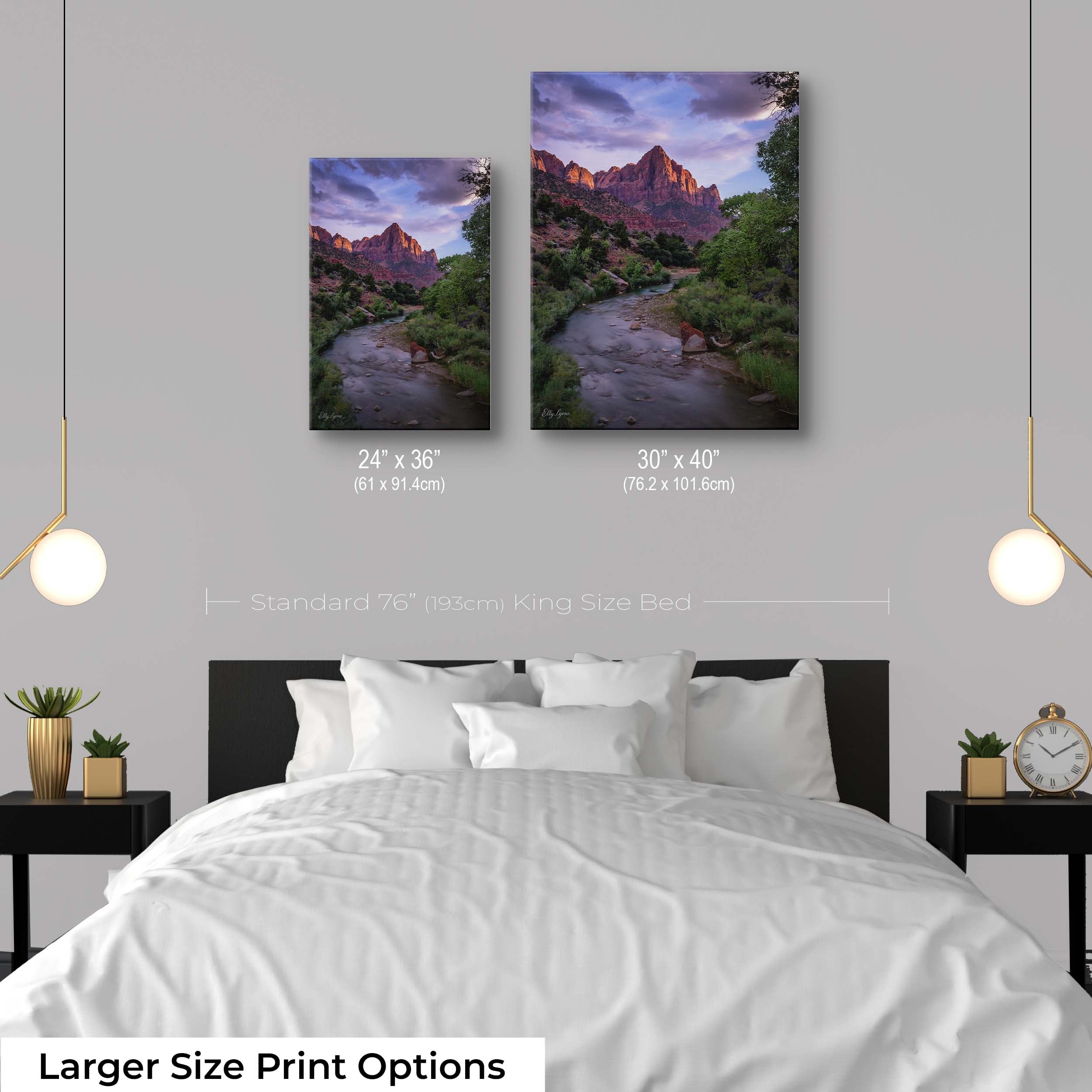 Zion National Park Art Print – Majestic Mountain River Landscape