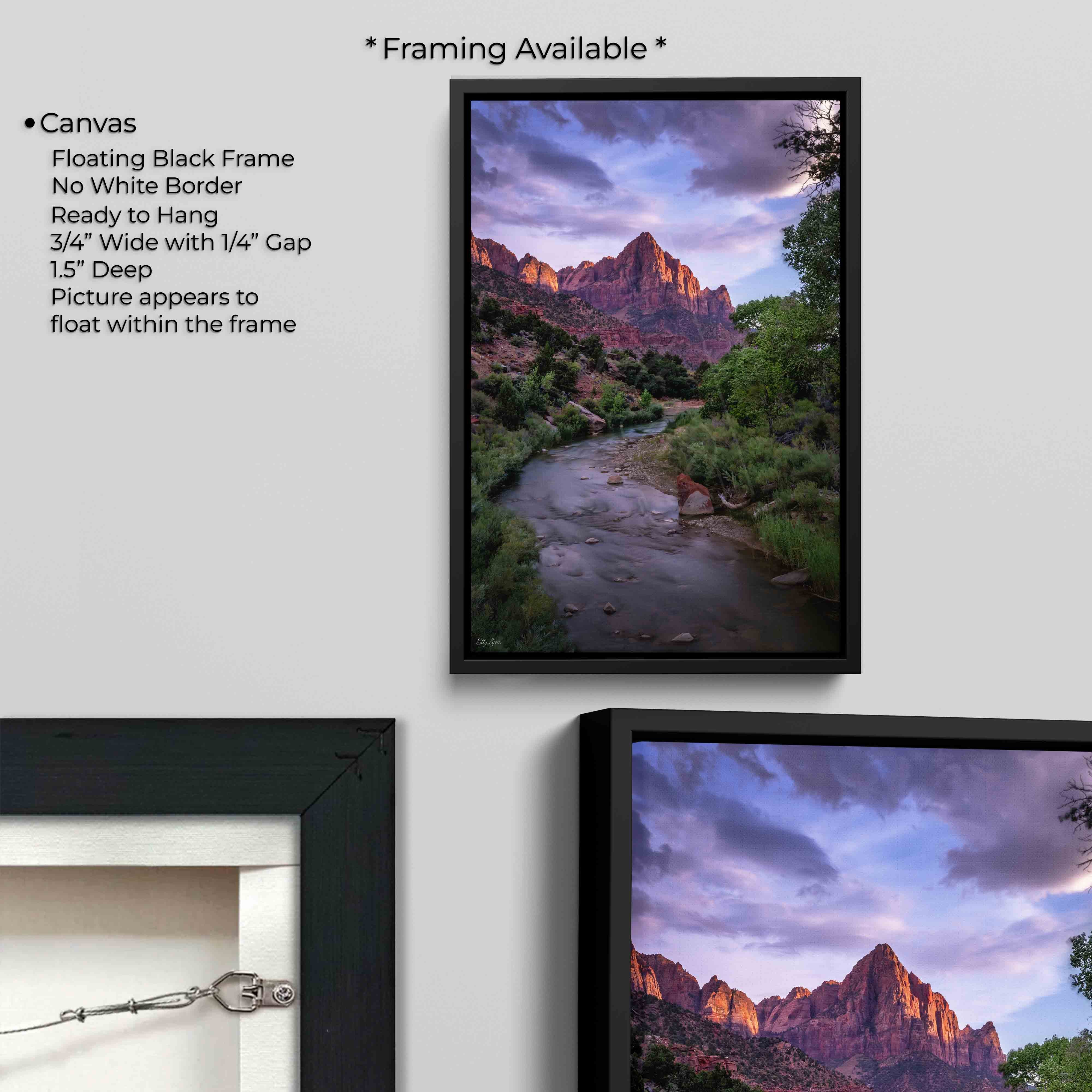 Zion National Park Print – Majestic Mountain River Landscape Decor