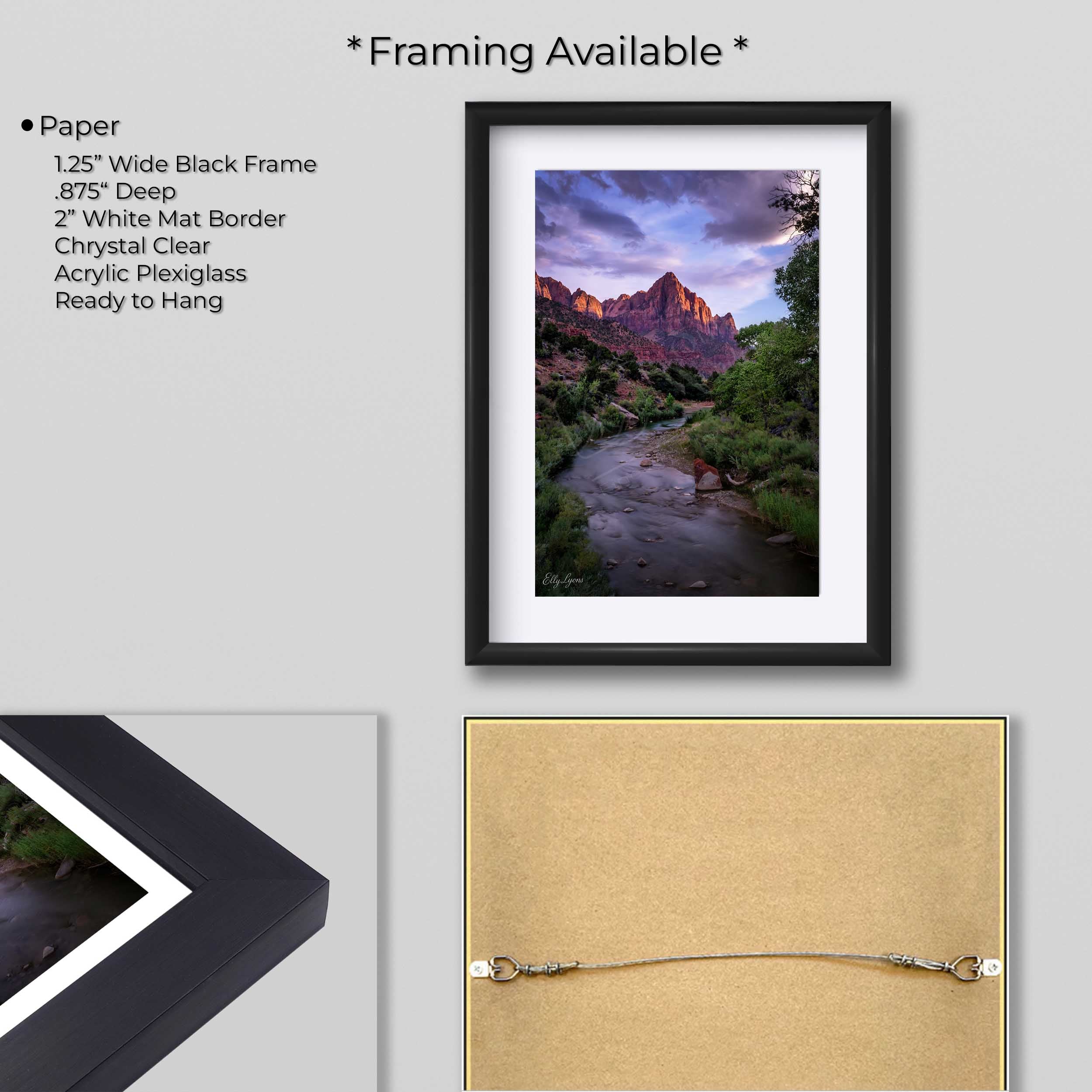 Zion National Park Print – Majestic Mountain River Landscape Decor