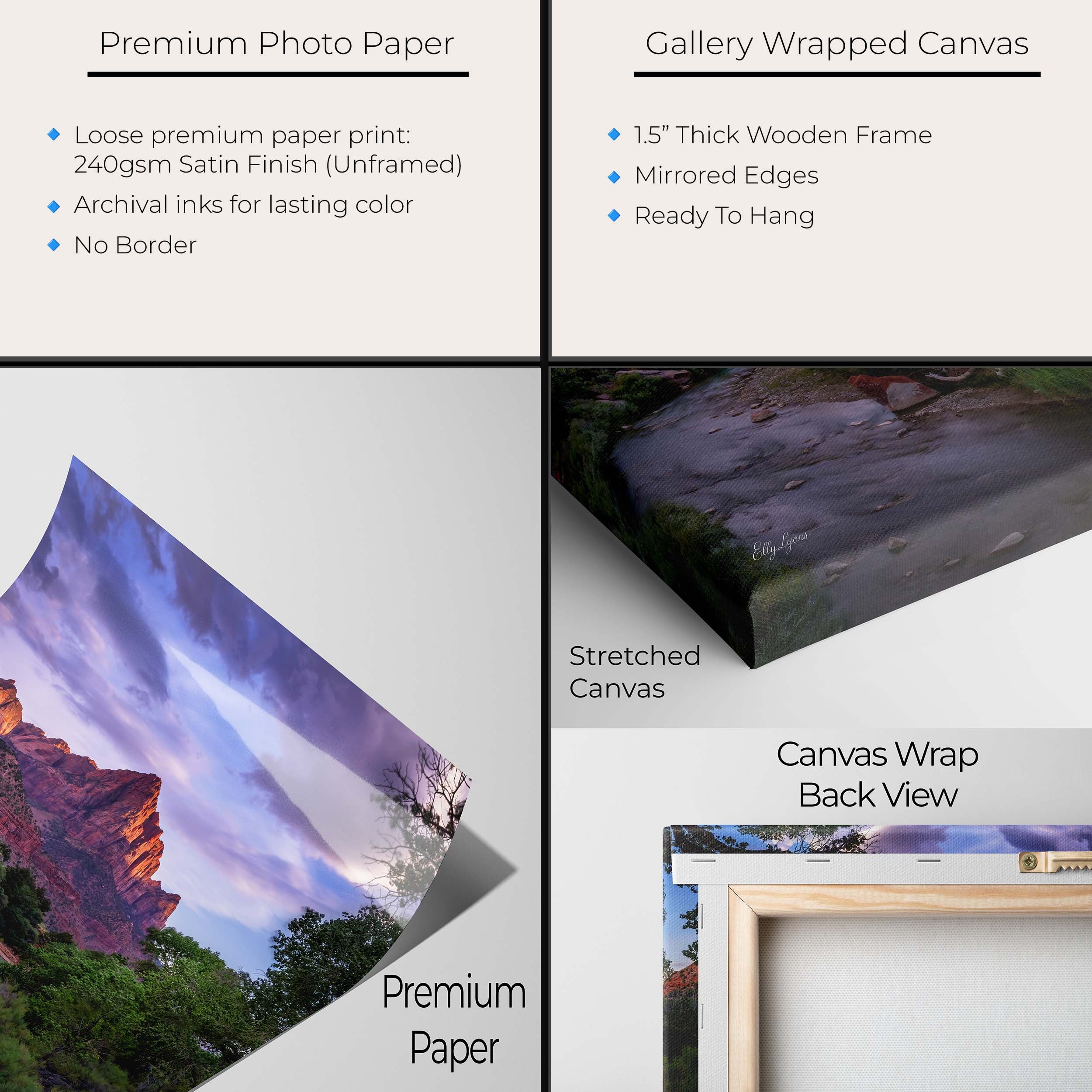 Zion National Park Art Print – Majestic Mountain River Landscape