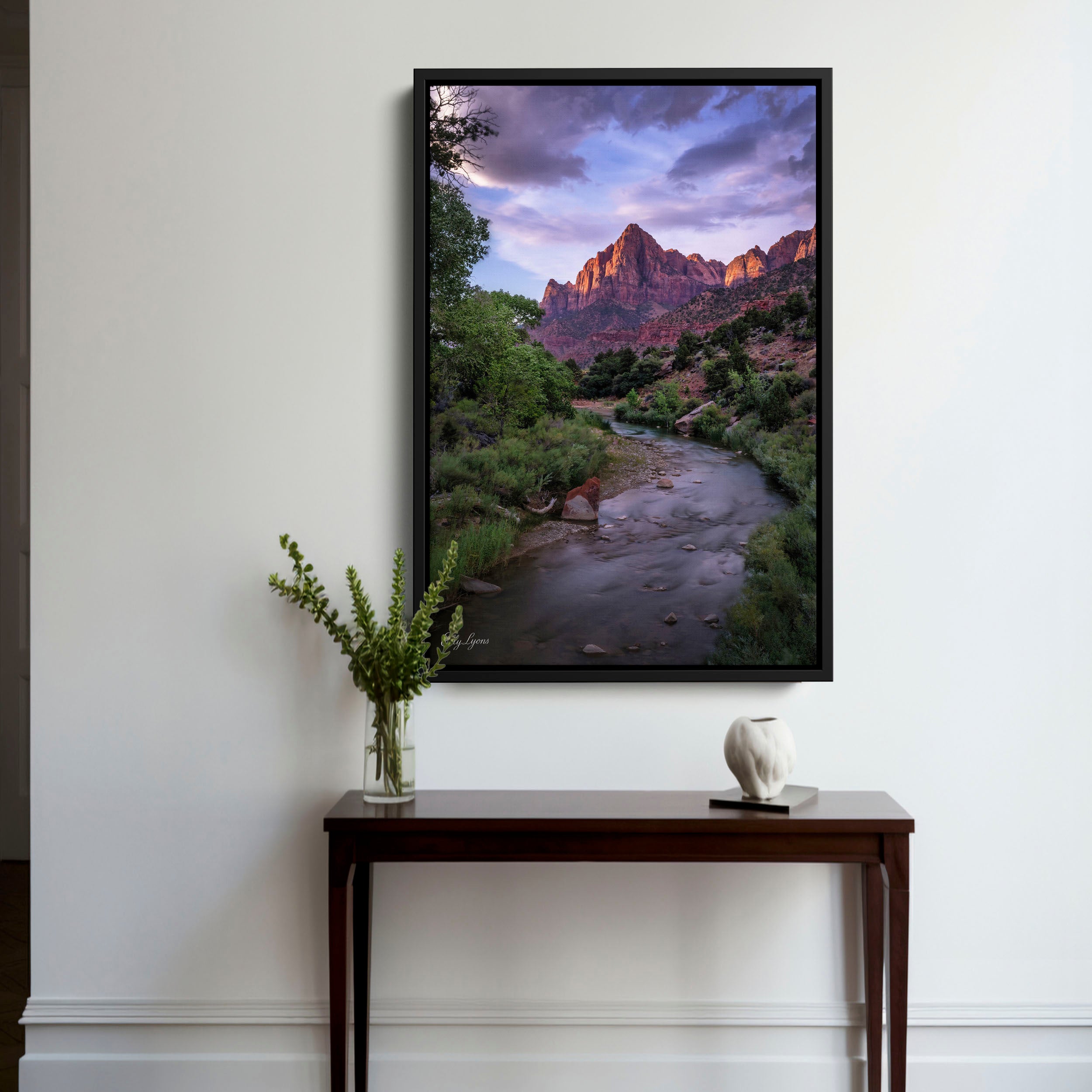 Zion National Park Art Print – Majestic Mountain River Landscape