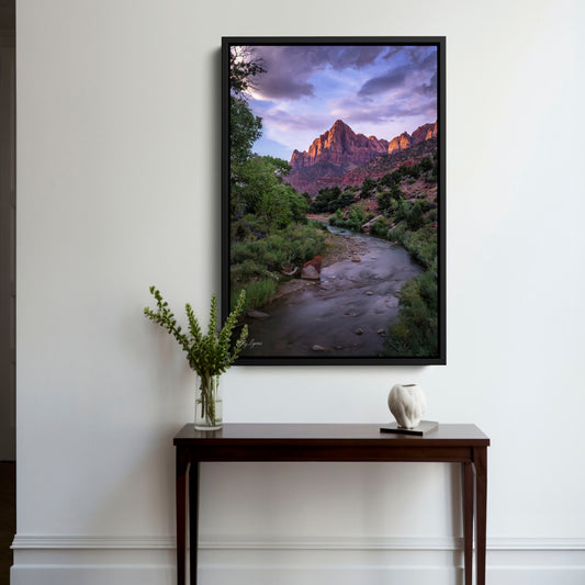 Zion National Park Art Print – Majestic Mountain River Landscape