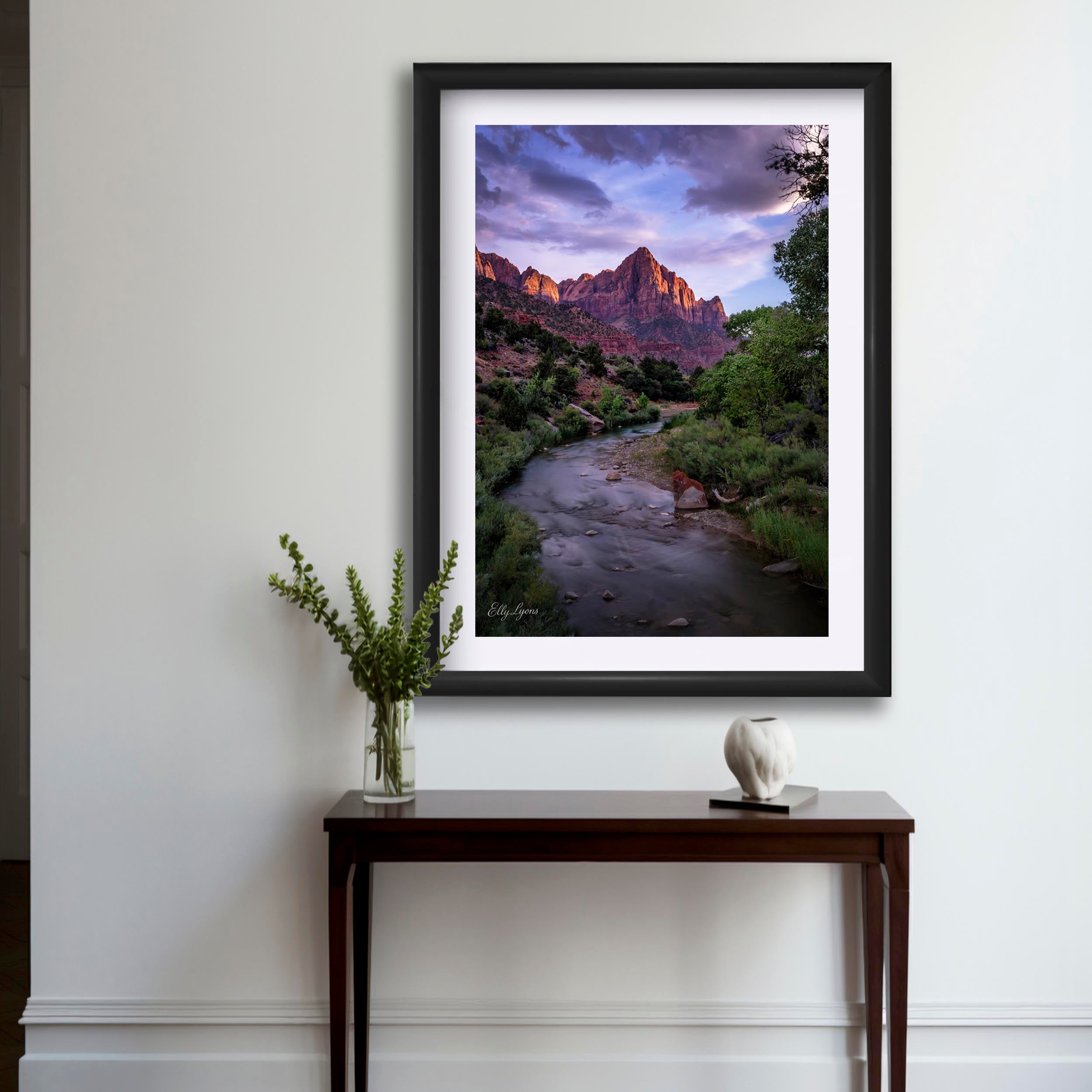 Zion National Park Print – Majestic Mountain River Landscape Decor